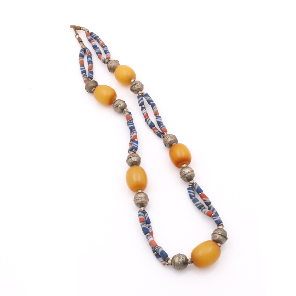 Assortment of Vintage Beaded Necklaces Including Mutton Fat Amber and Agate