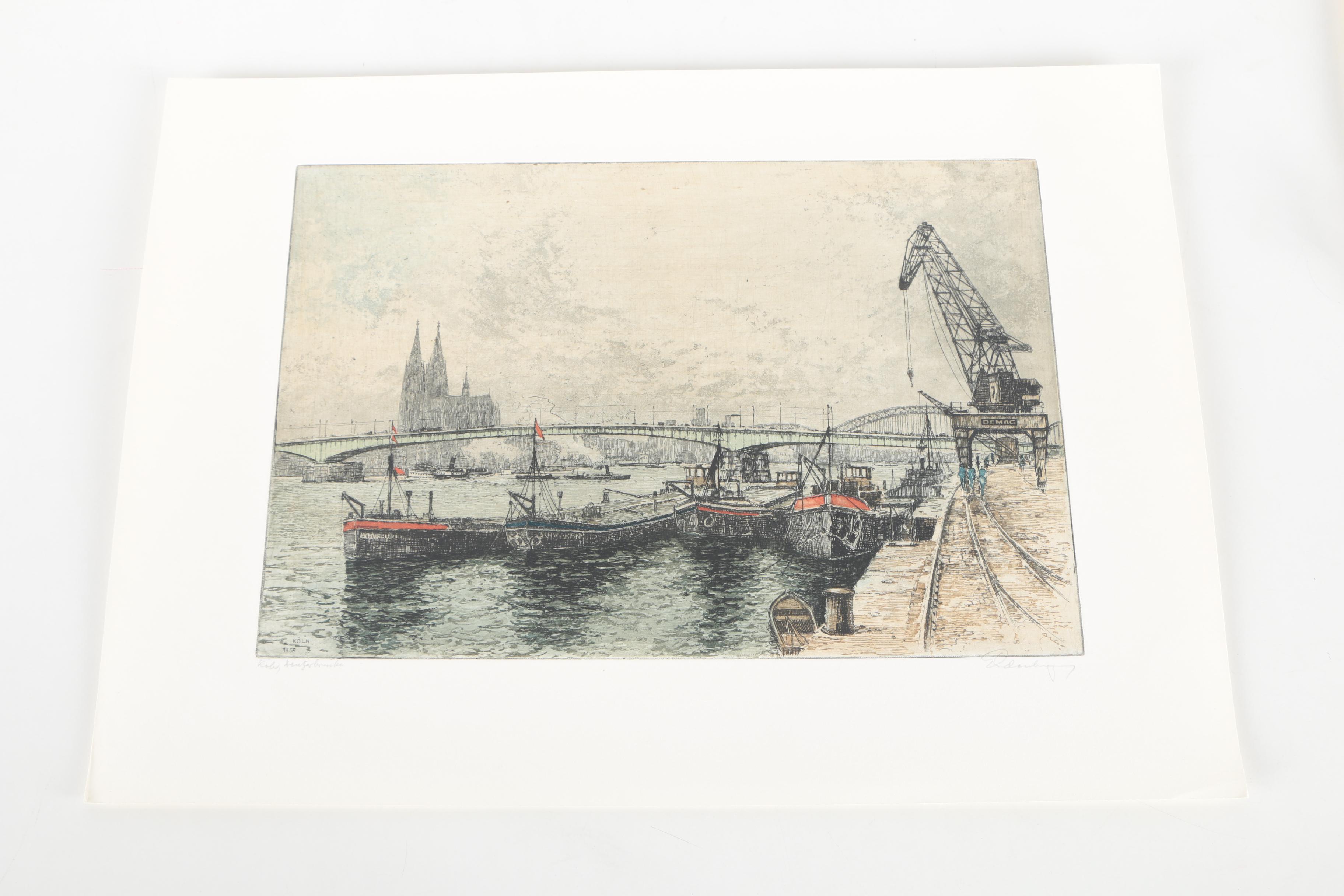 Josef Eidenberger Color Etchings With Aquatint of Germany and Austria