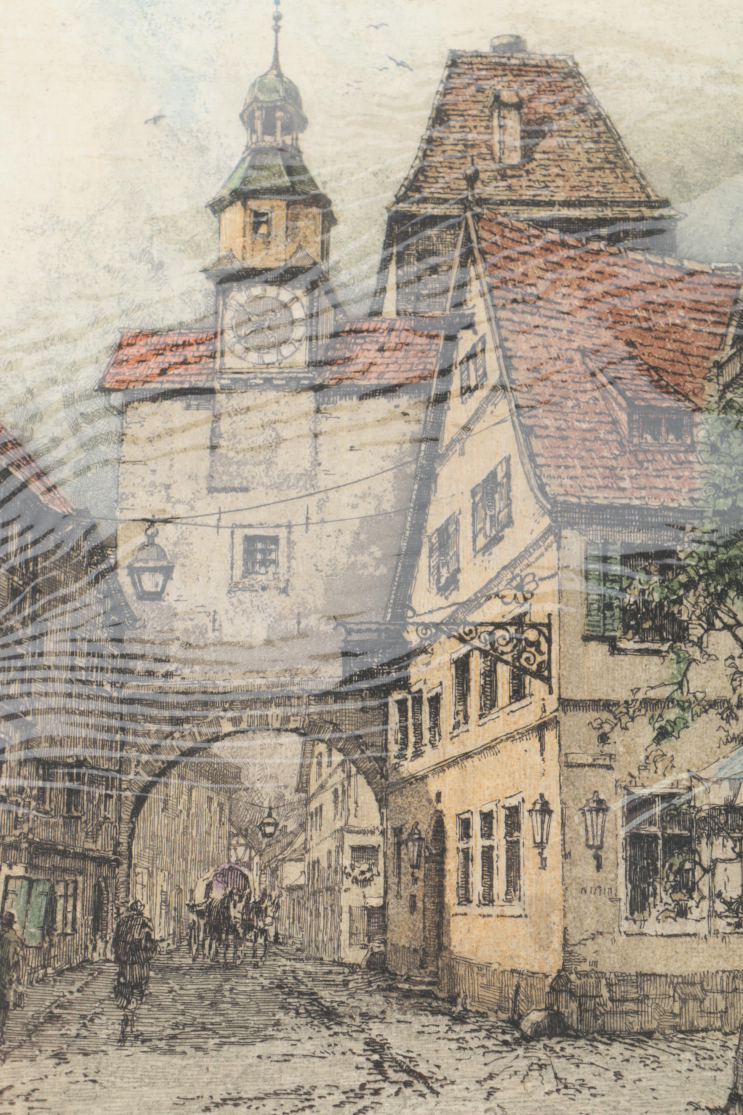 Josef Eidenberger Color Etchings With Aquatint of Germany and Austria