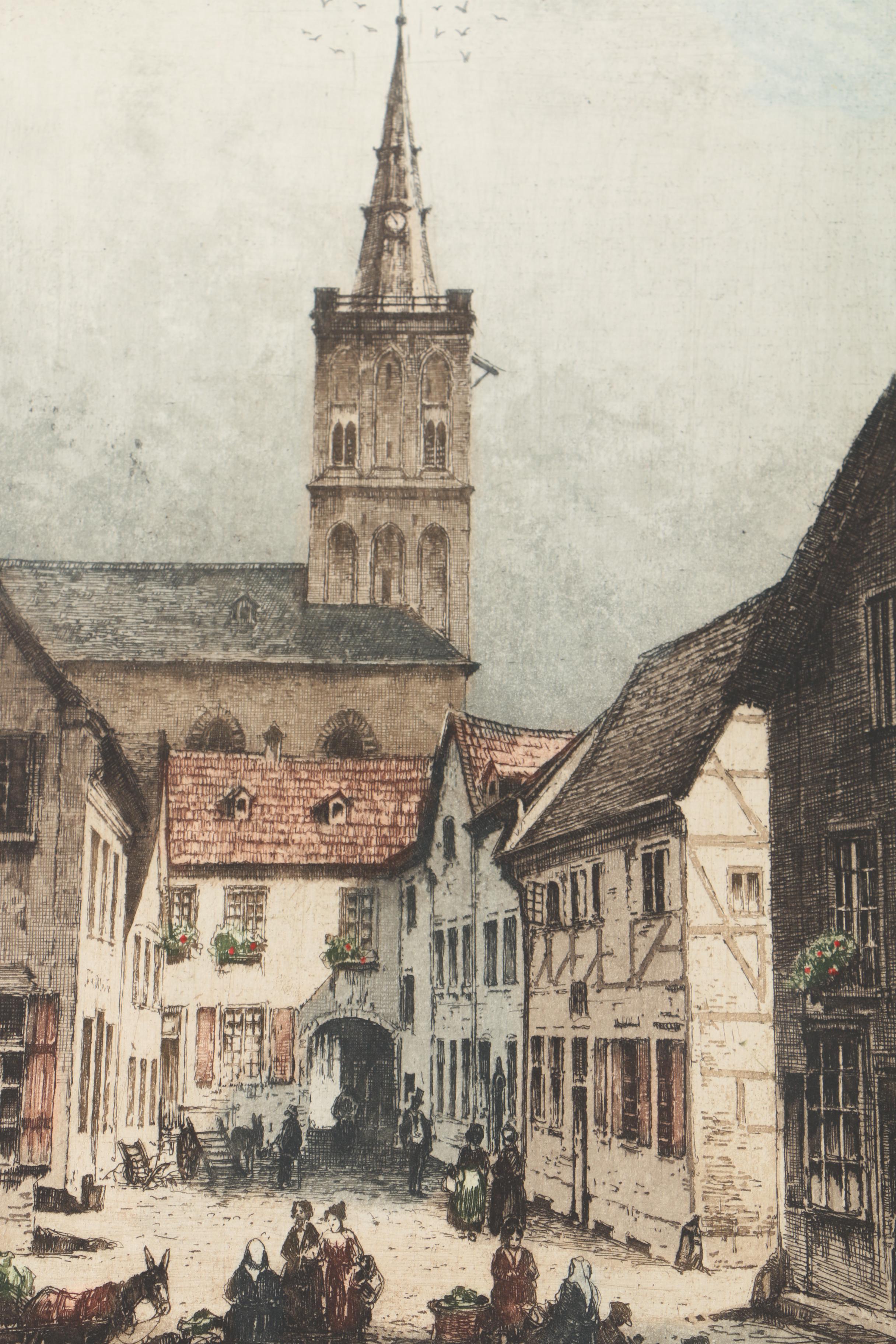 Josef Eidenberger Color Etchings With Aquatint of Germany and Austria