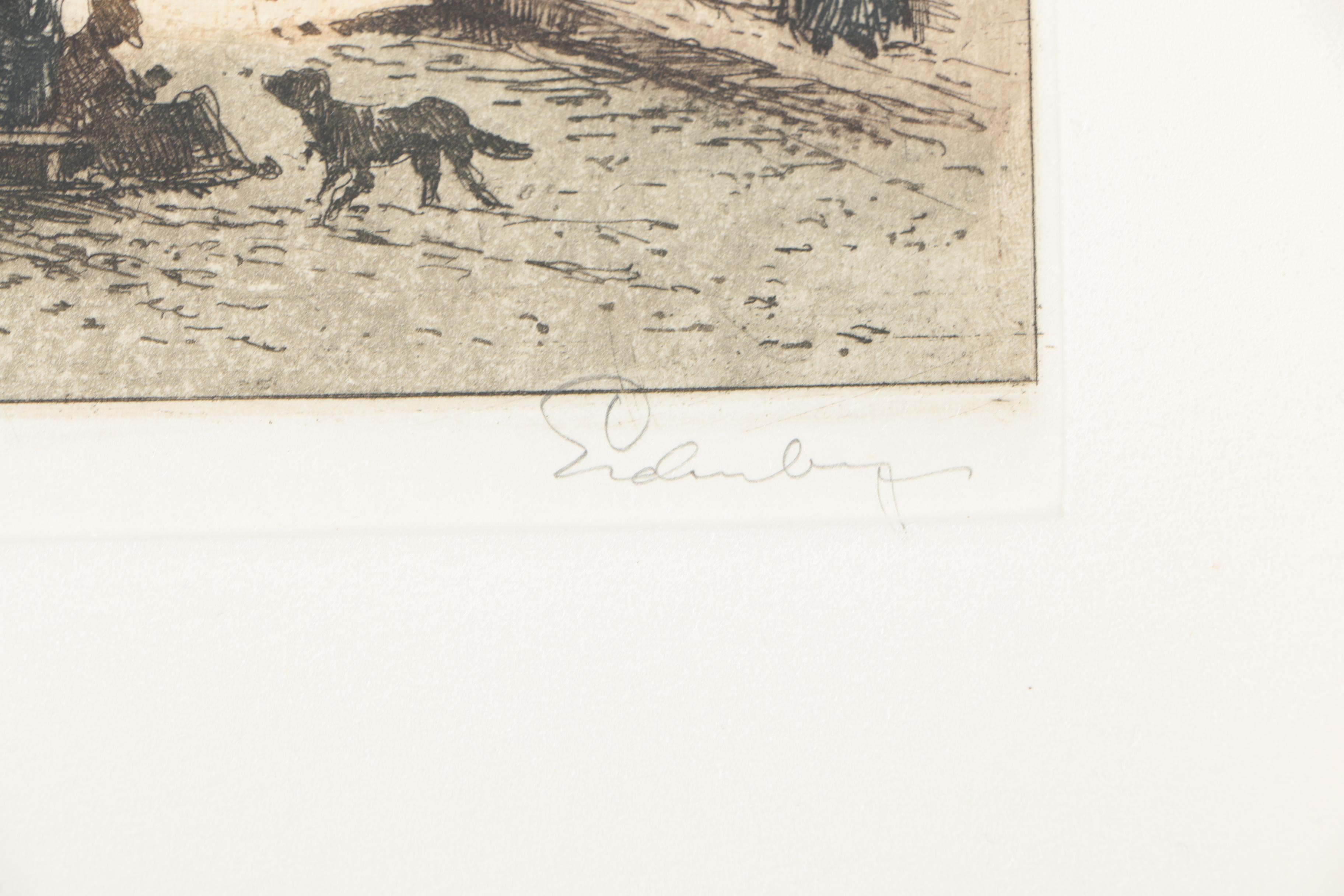 Josef Eidenberger Color Etchings With Aquatint of Germany and Austria