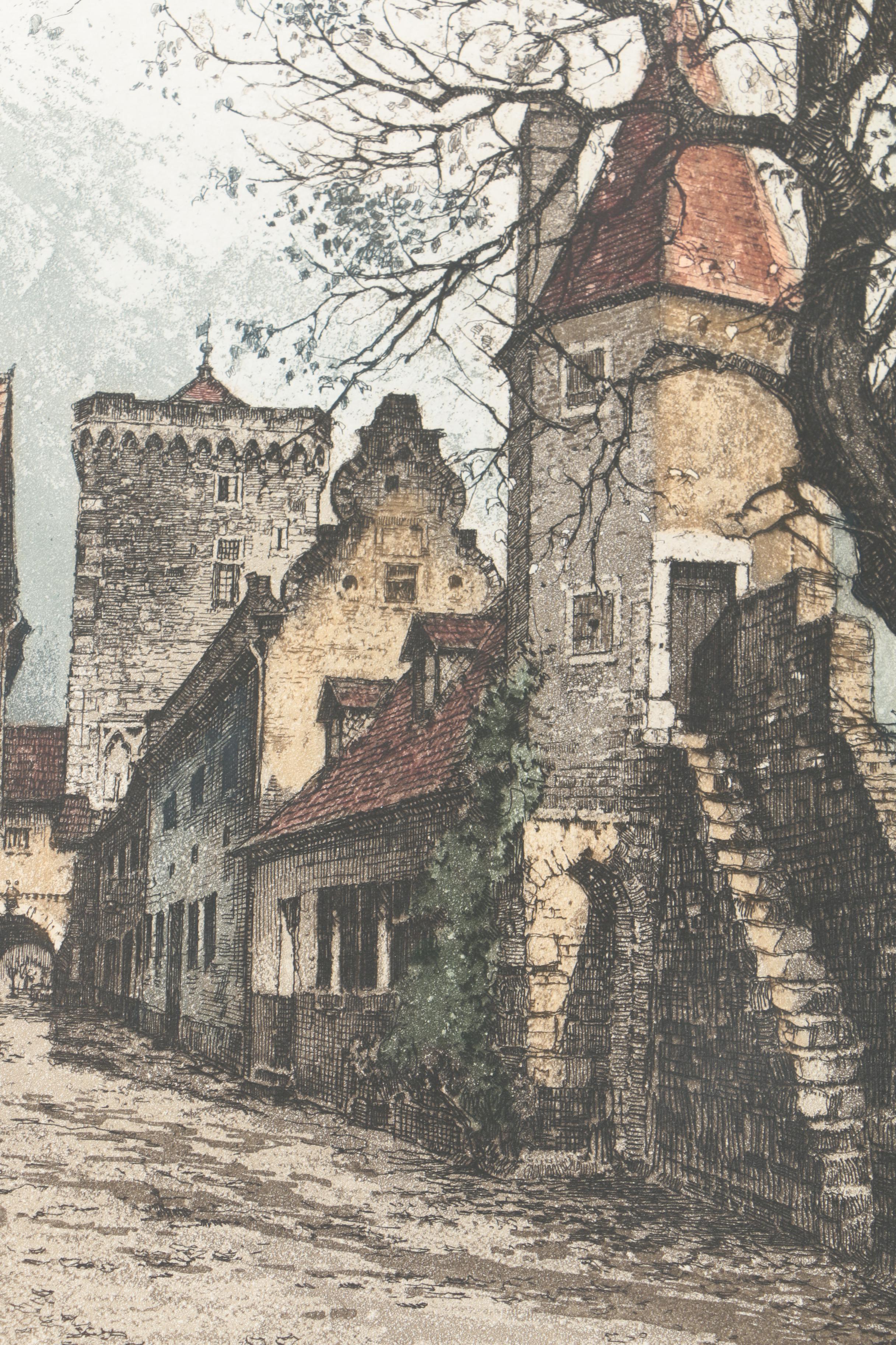 Josef Eidenberger Color Etchings With Aquatint of Germany and Austria