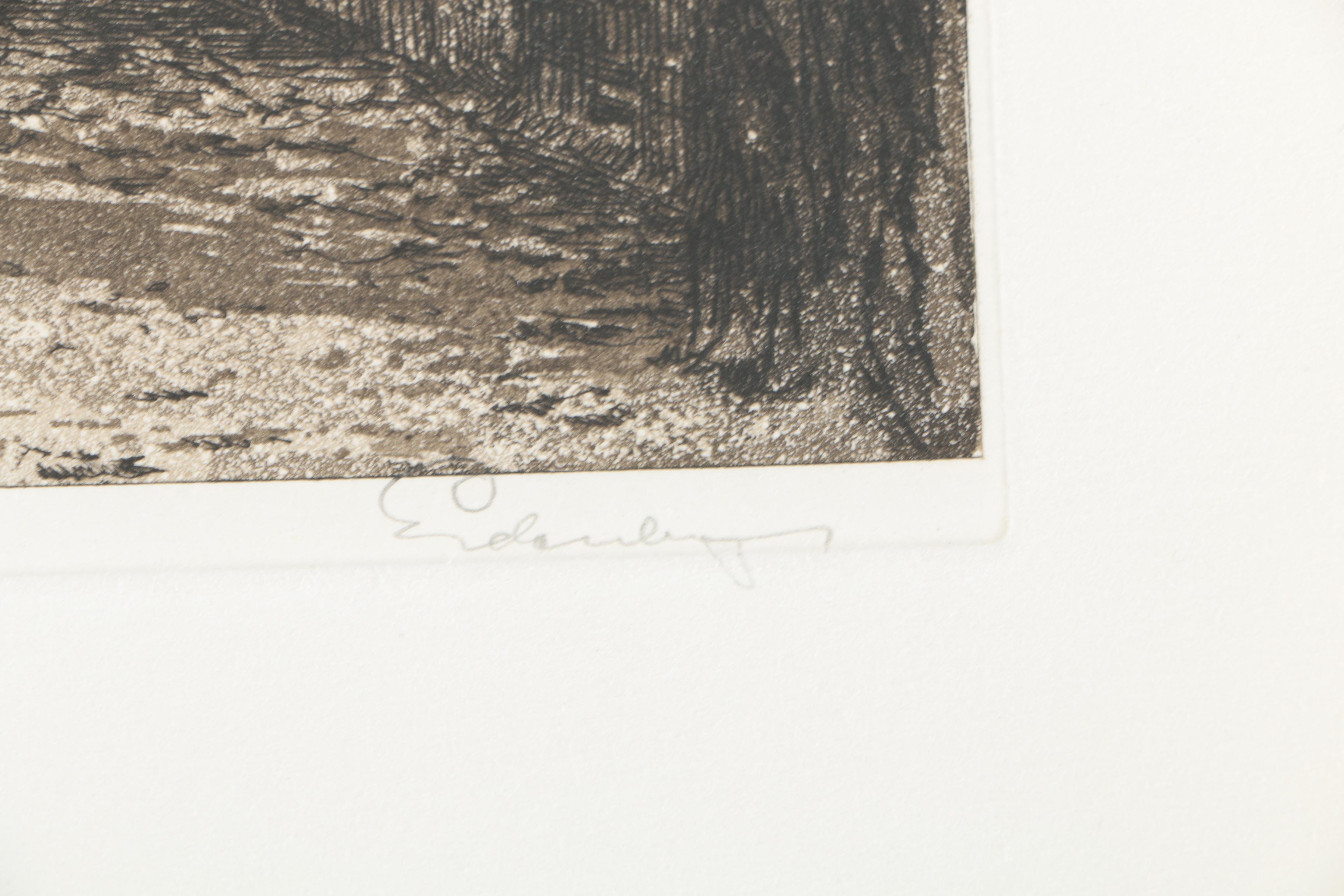 Josef Eidenberger Color Etchings With Aquatint of Germany and Austria