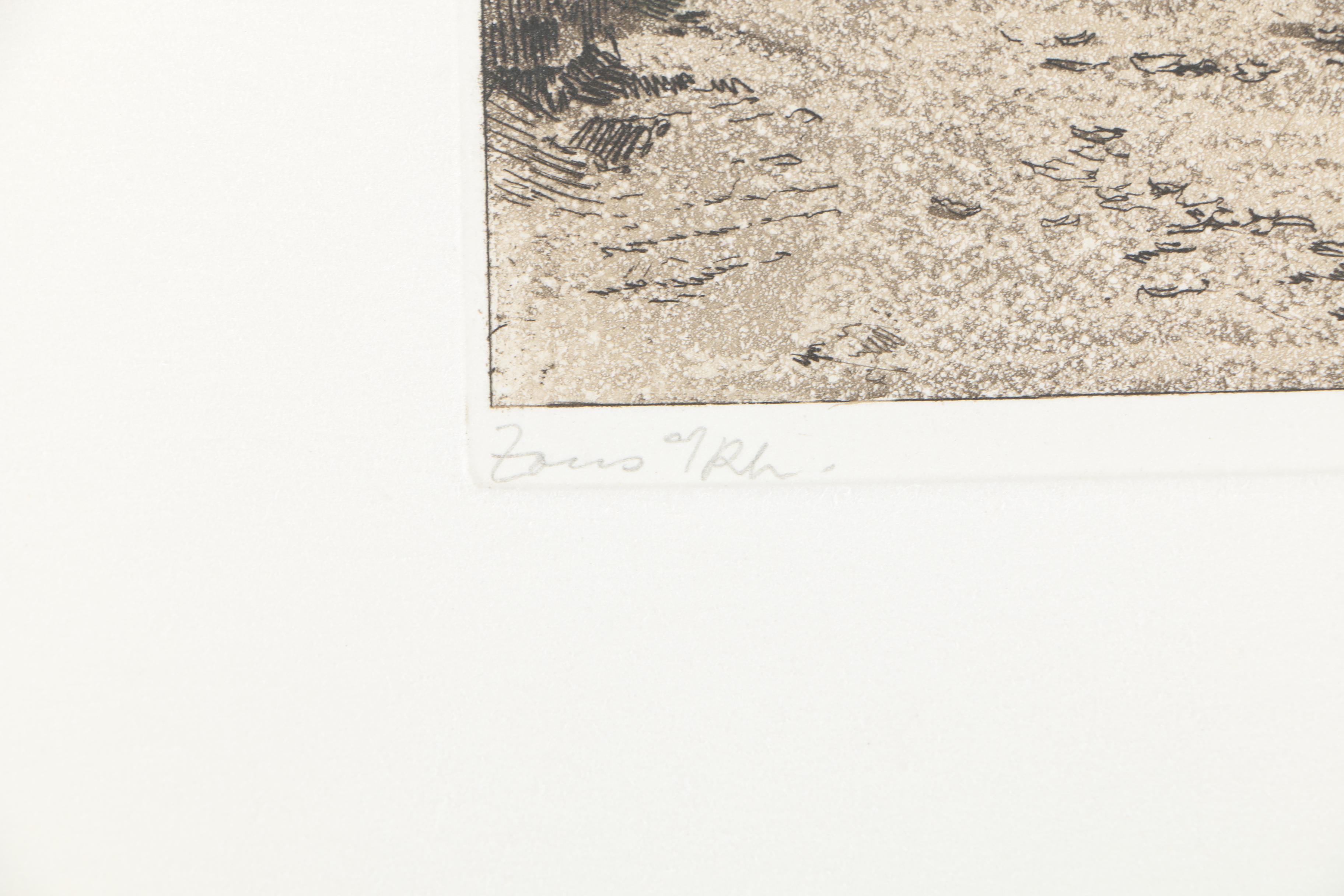 Josef Eidenberger Color Etchings With Aquatint of Germany and Austria