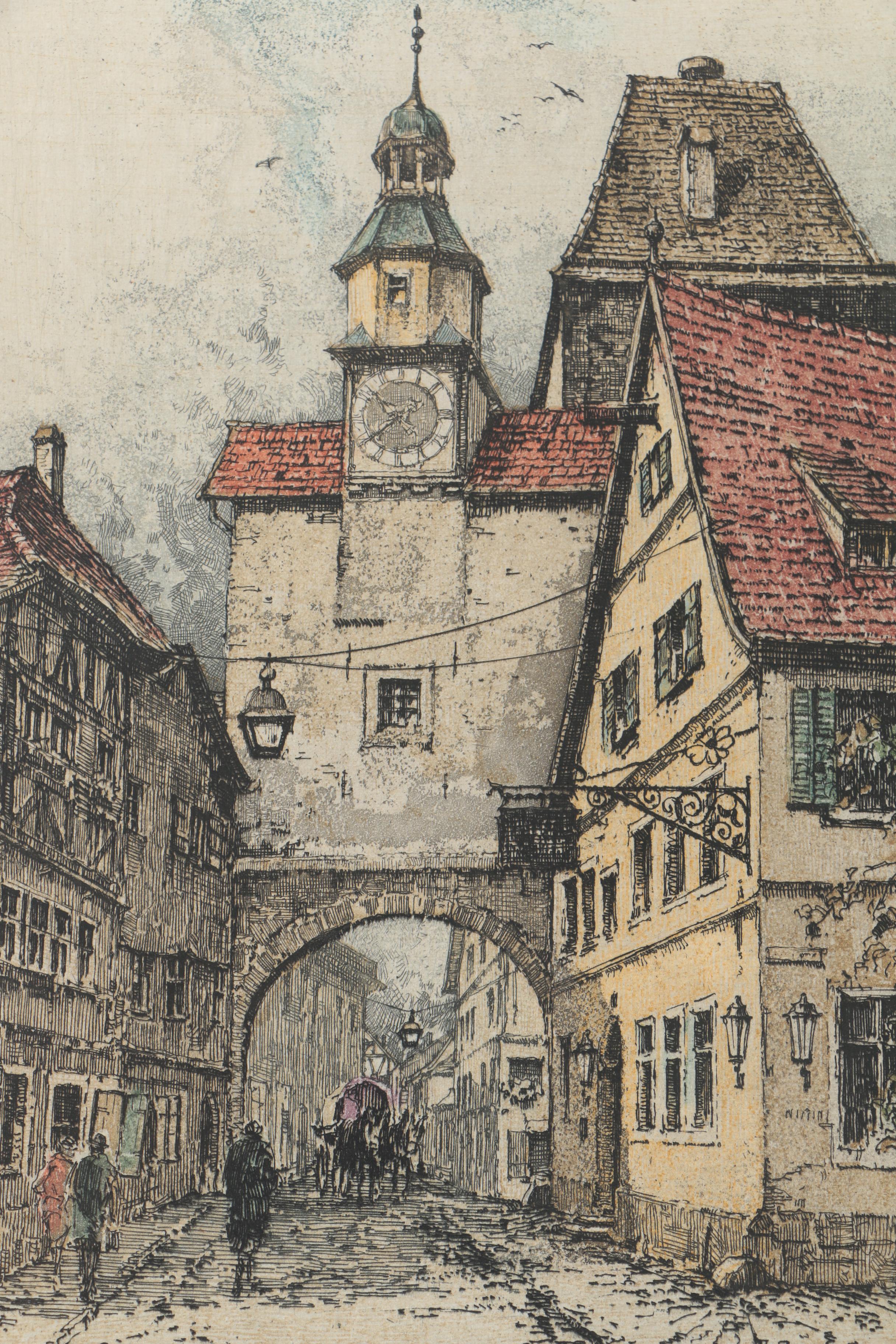 Josef Eidenberger Color Etchings With Aquatint of Germany and Austria