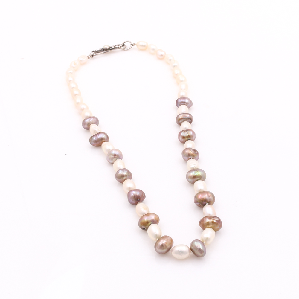 Sterling Silver Cultured Pearl and Onyx Jewelry