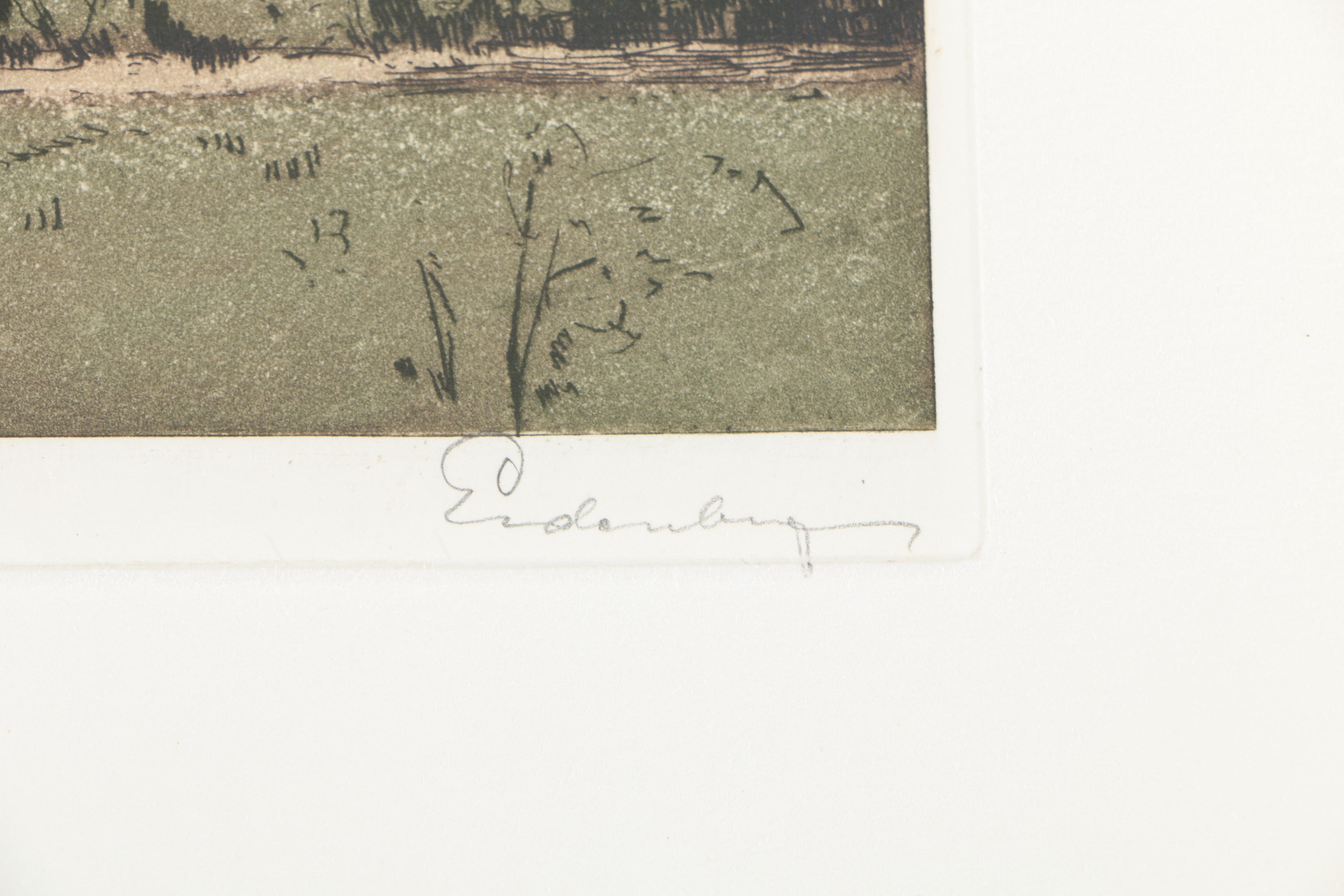 Josef Eidenberger Color Etchings With Aquatint of Germany and Austria