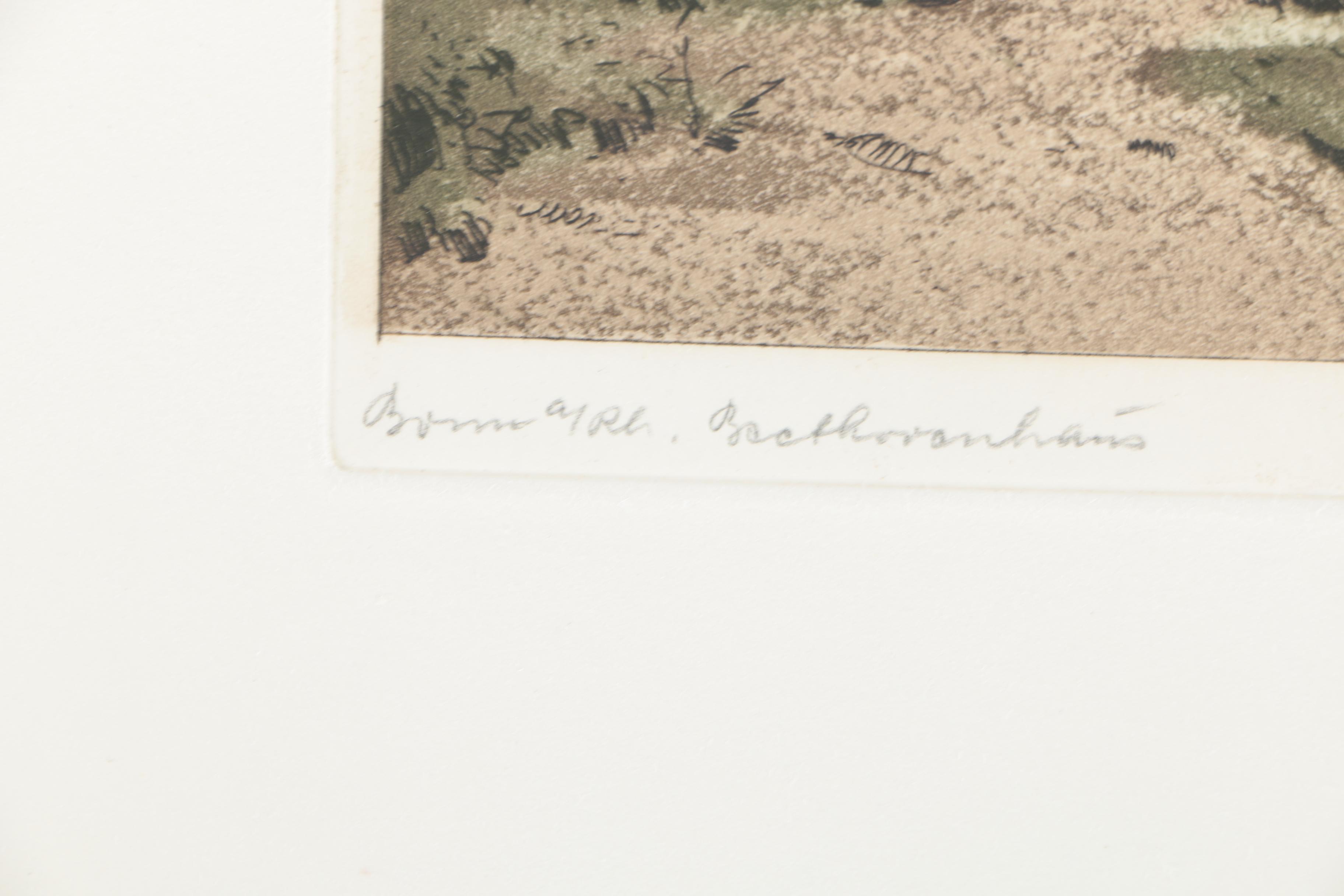 Josef Eidenberger Color Etchings With Aquatint of Germany and Austria