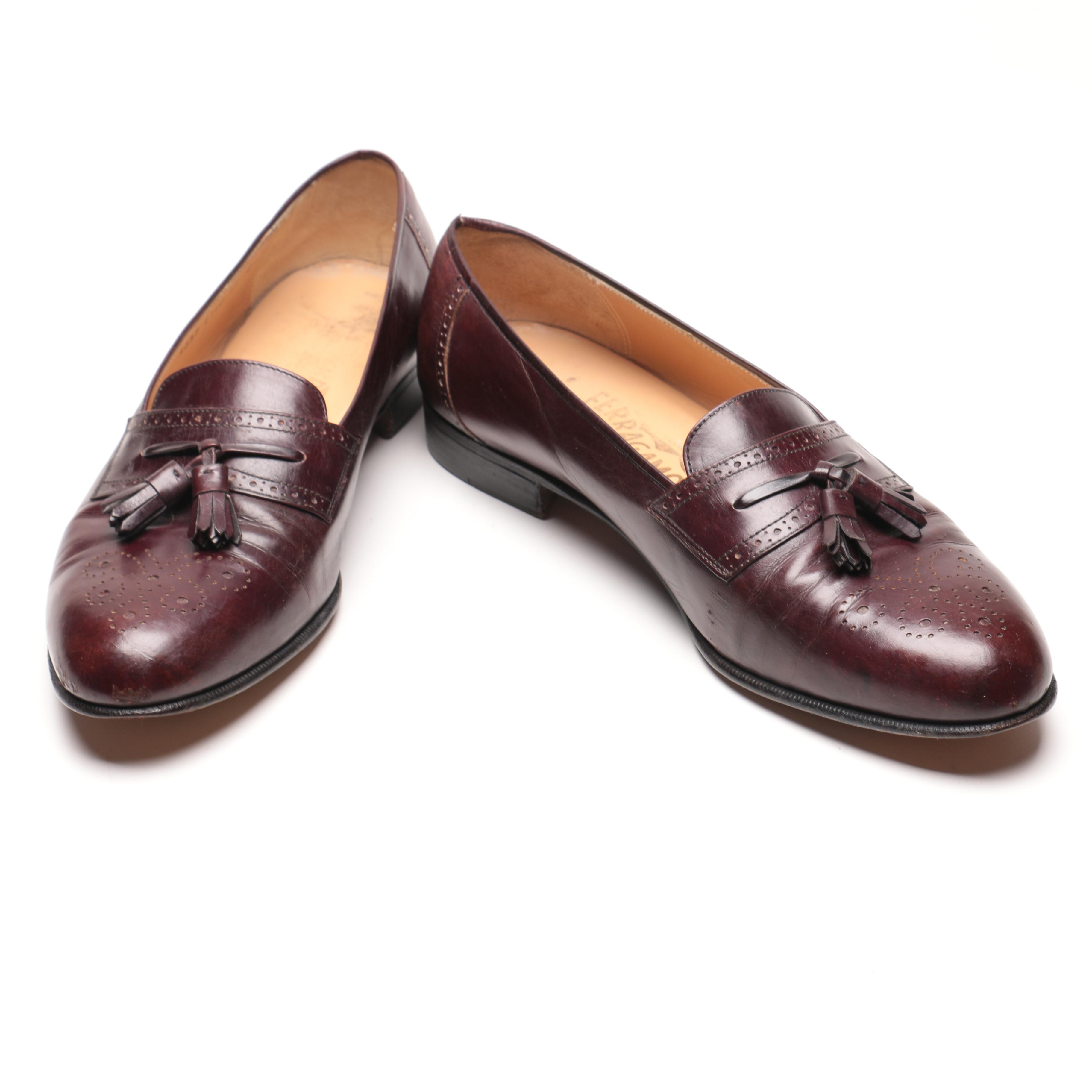 Salvatore Ferragamo Brown Leather Tassel Loafers