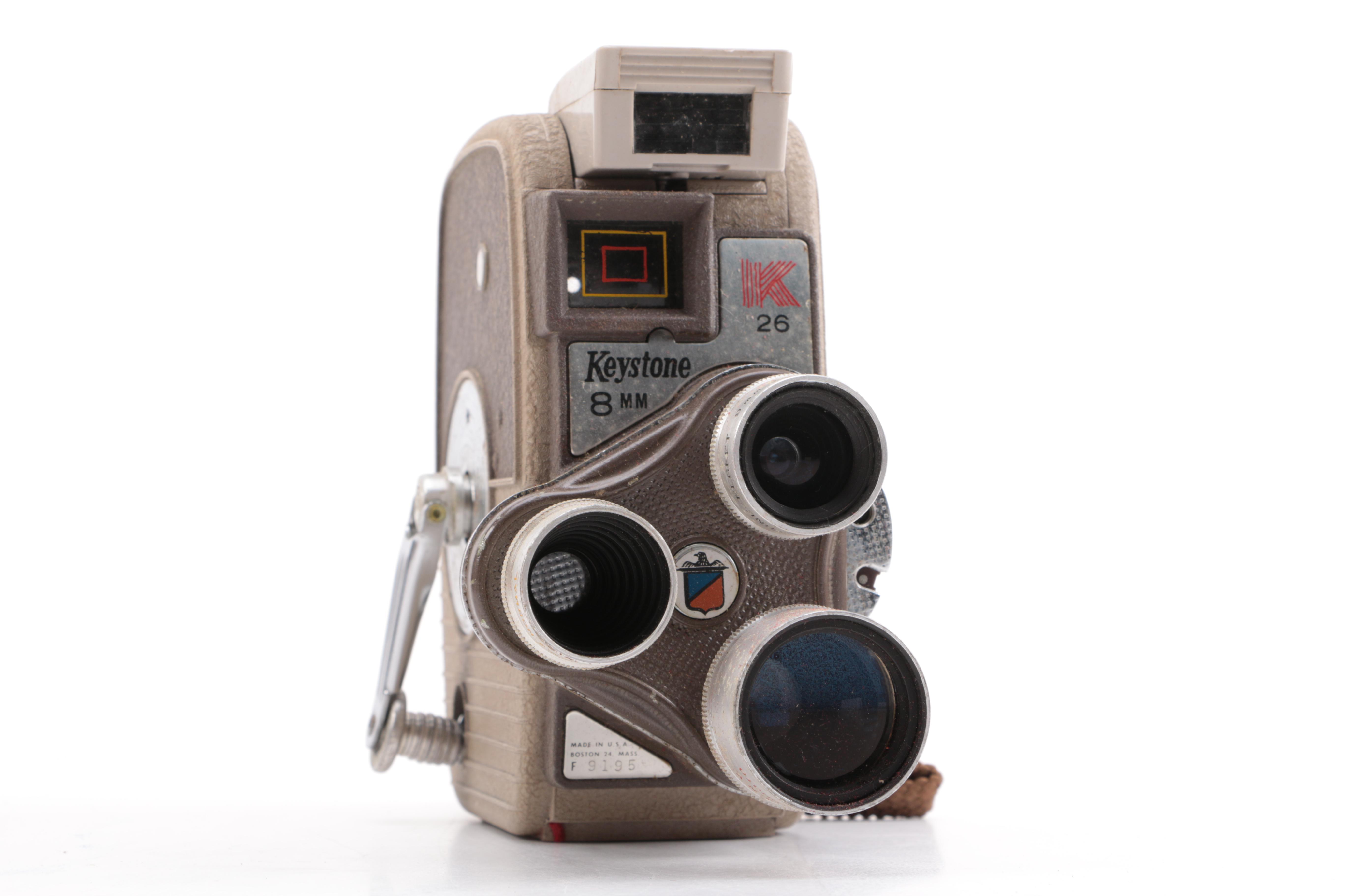 Keystone Video Camera and Minolta SR-T Camera with Accessories