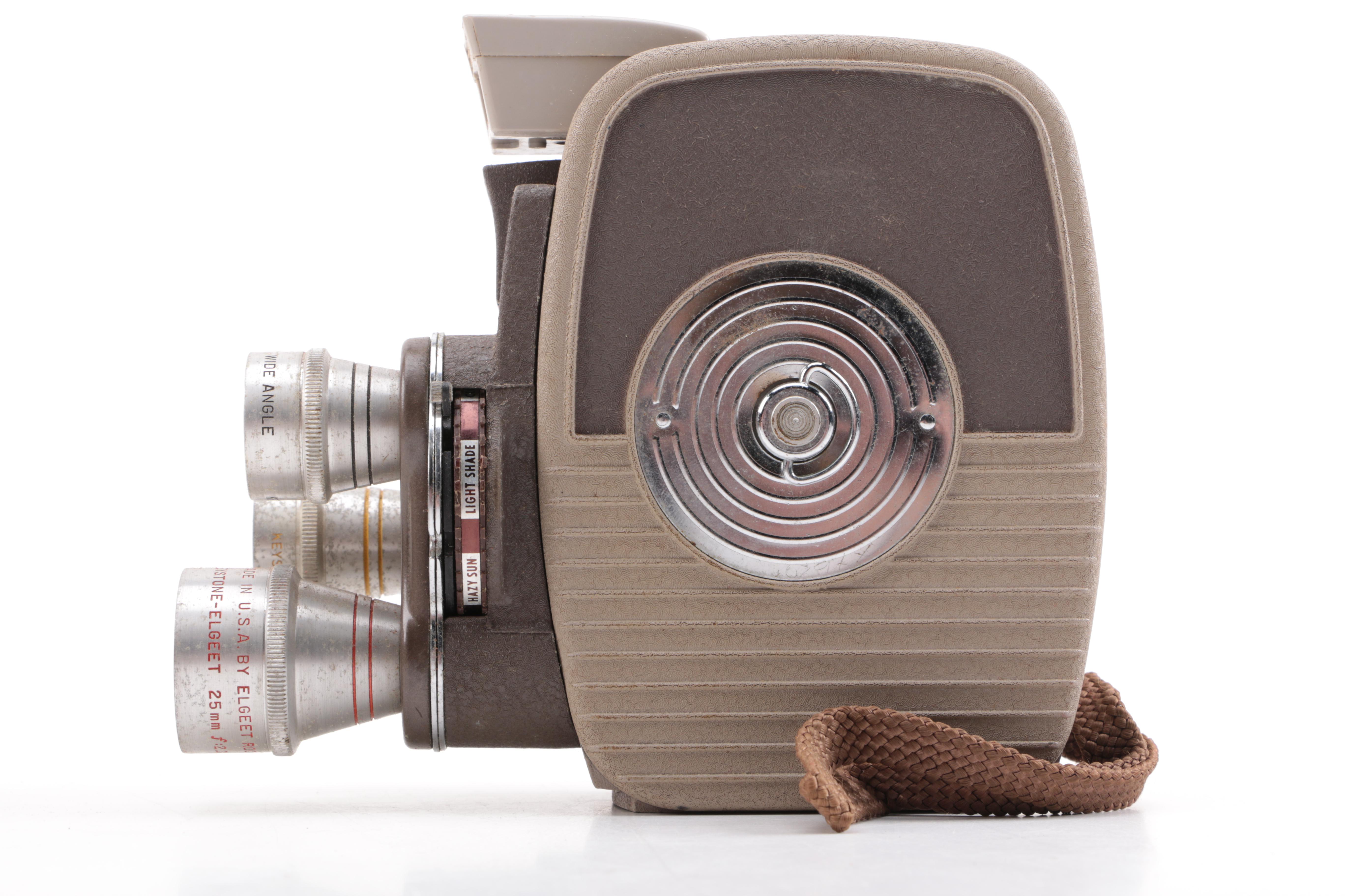 Keystone Video Camera and Minolta SR-T Camera with Accessories