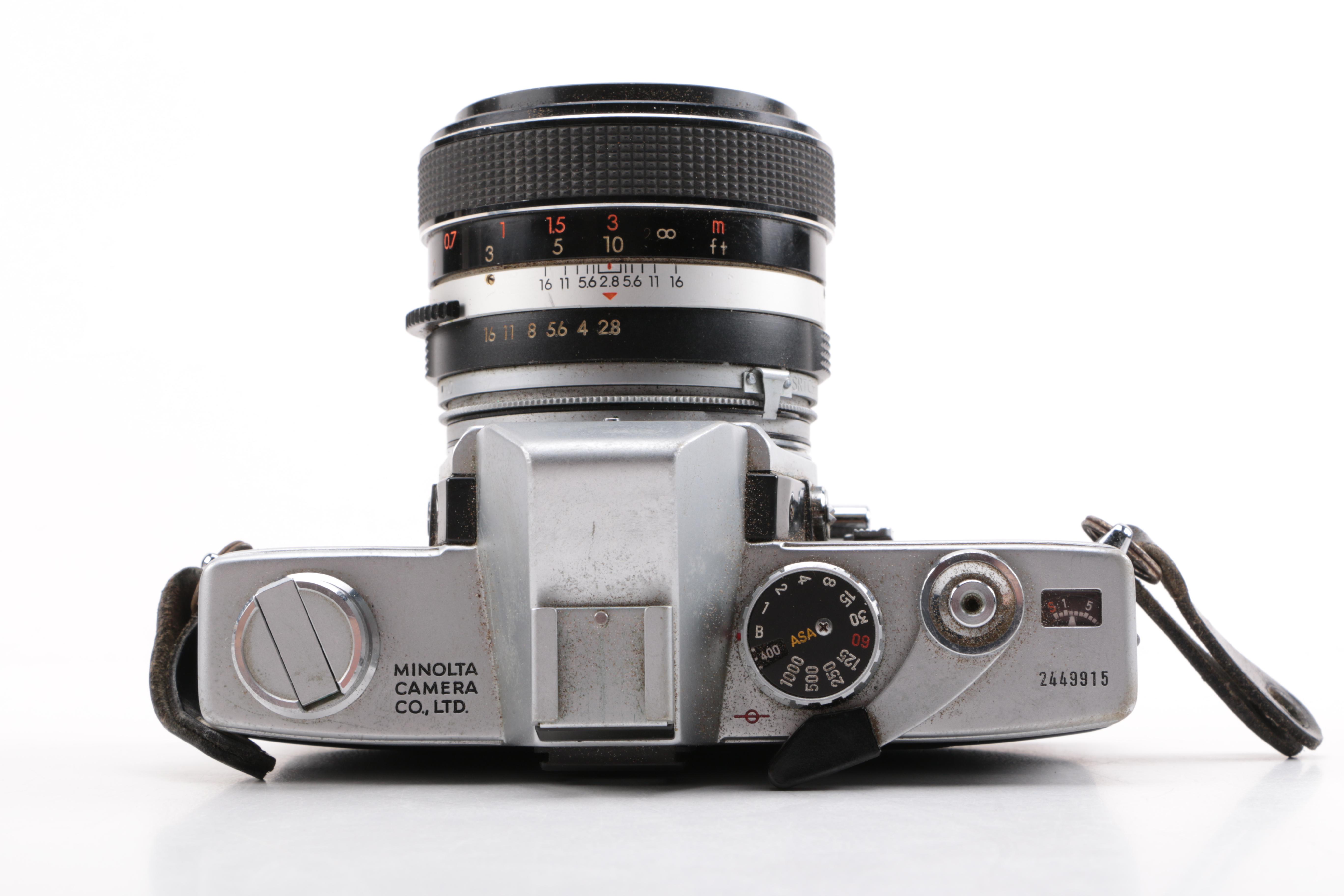 Keystone Video Camera and Minolta SR-T Camera with Accessories