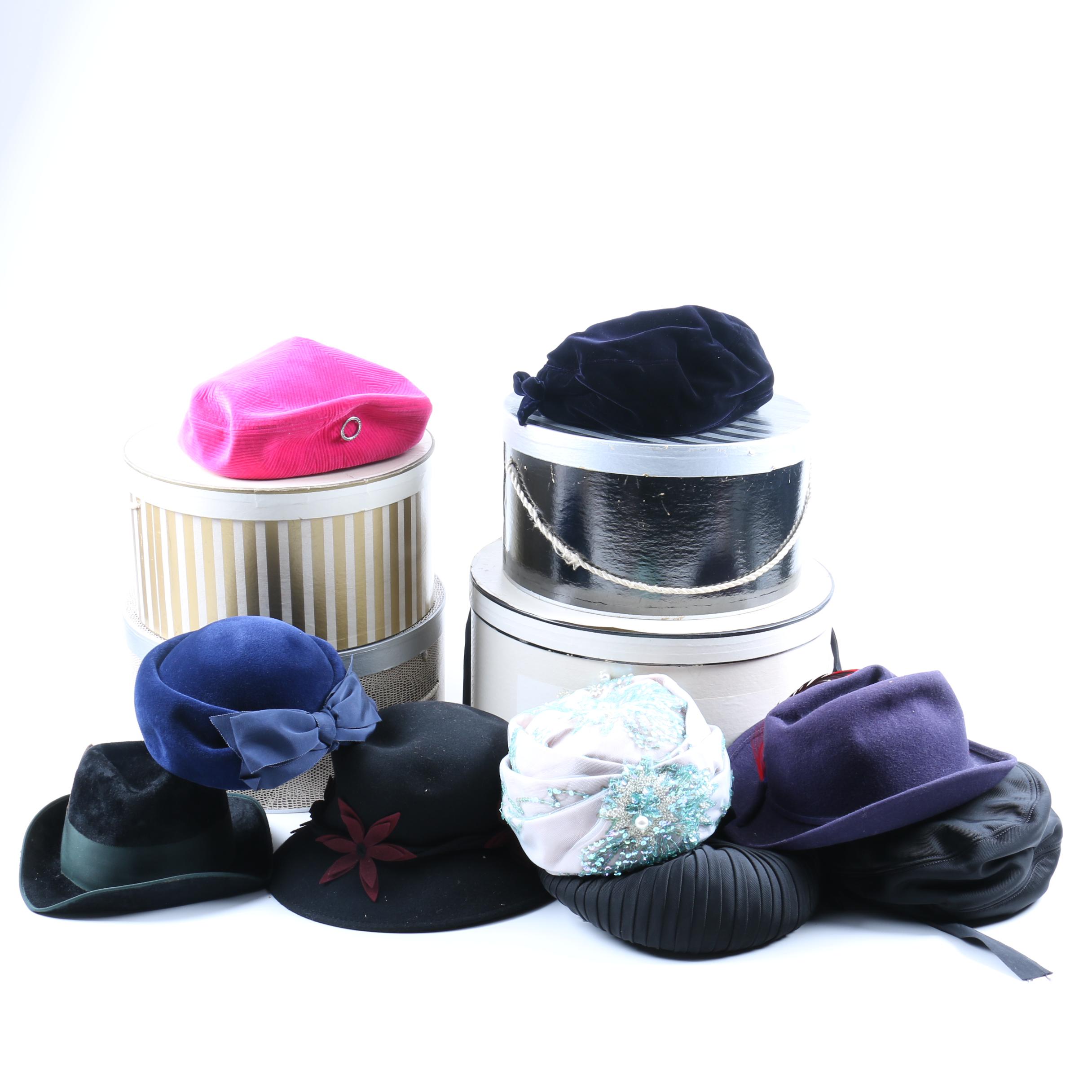 Vintage Hats and Hatboxes Including Lilly Daché