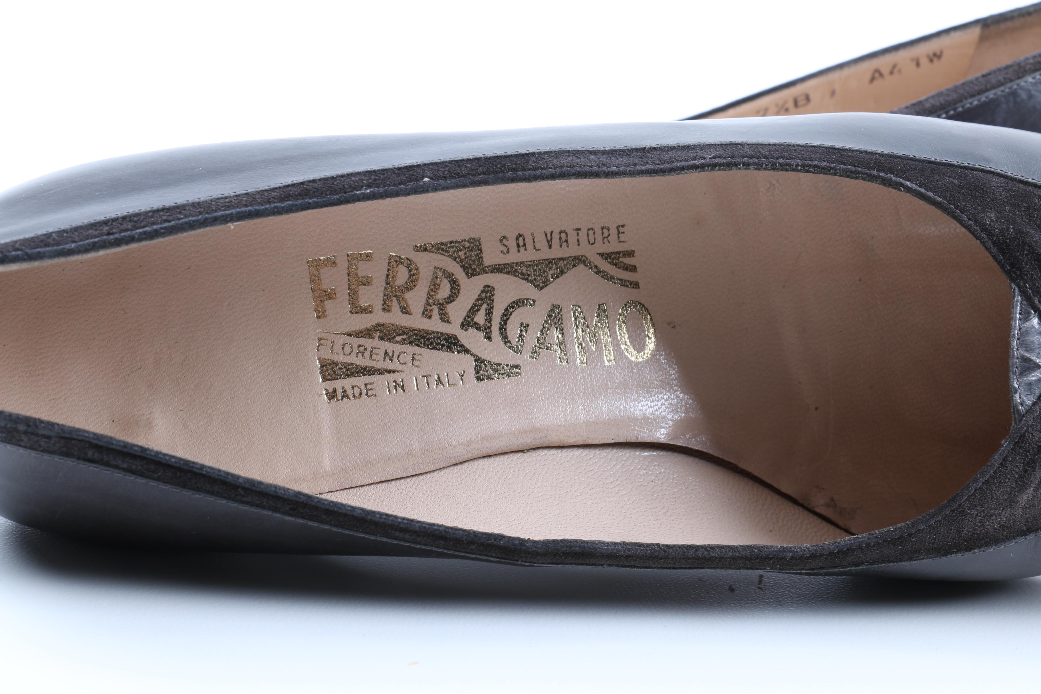 Salvatore Ferragamo Gray Pumps