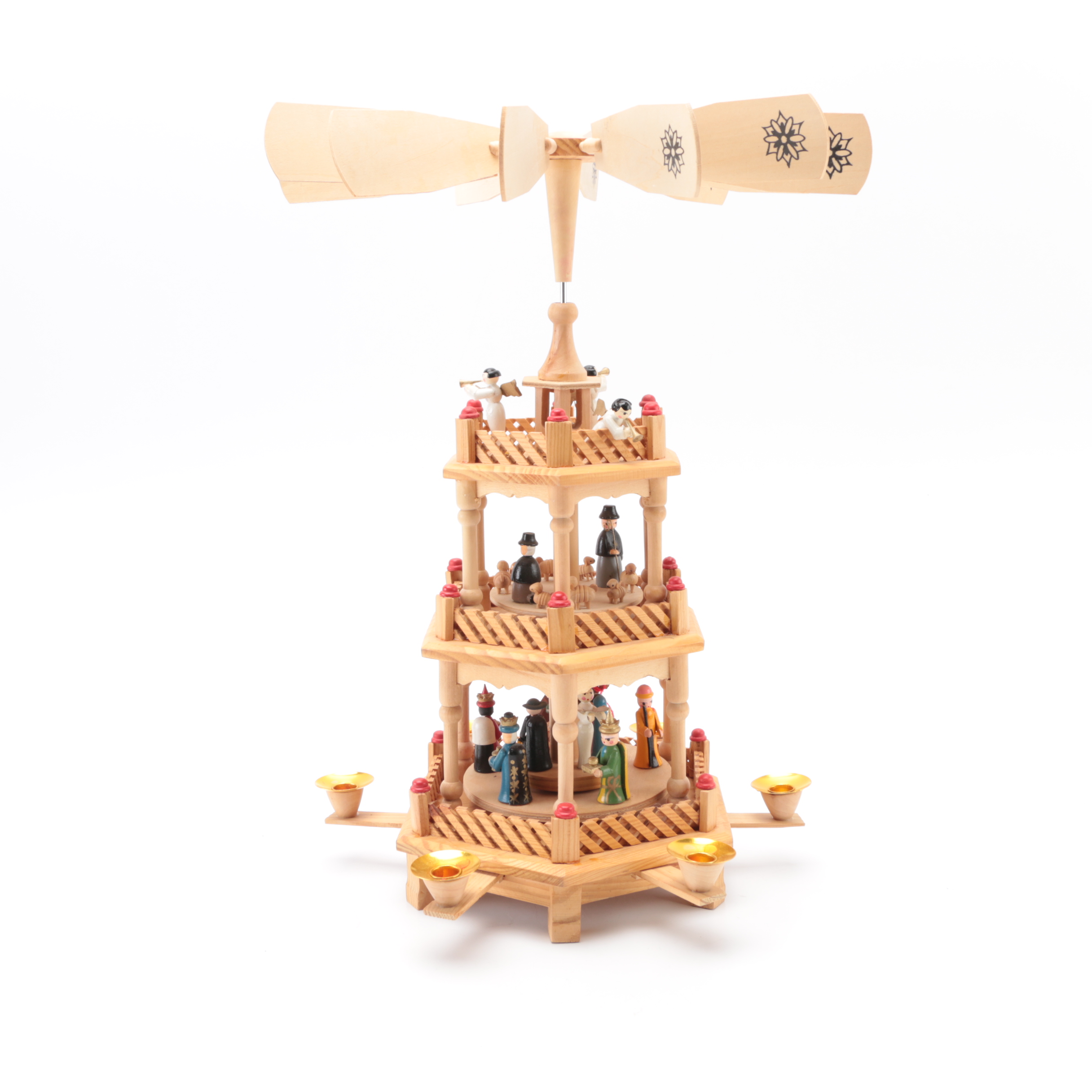 German Nativity Christmas Pyramid Carousel