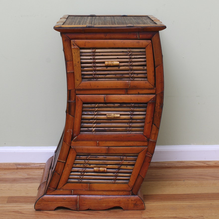 Chinese Rattan nightstand