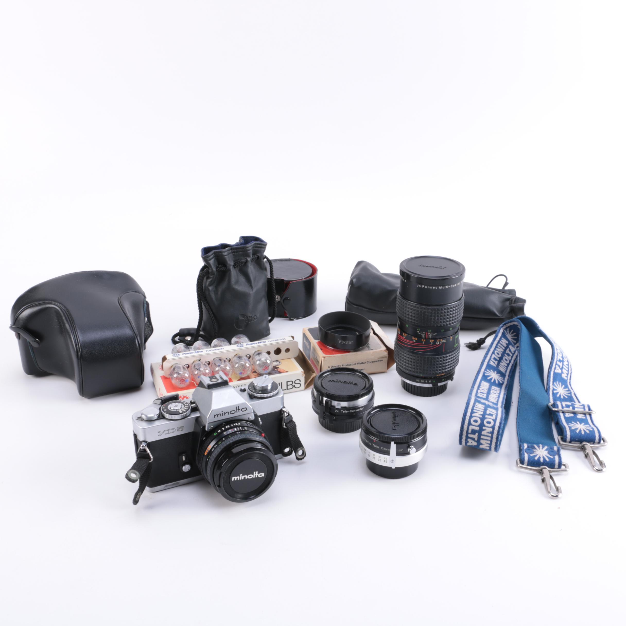 Minolta XD-5 Camera with Accessories