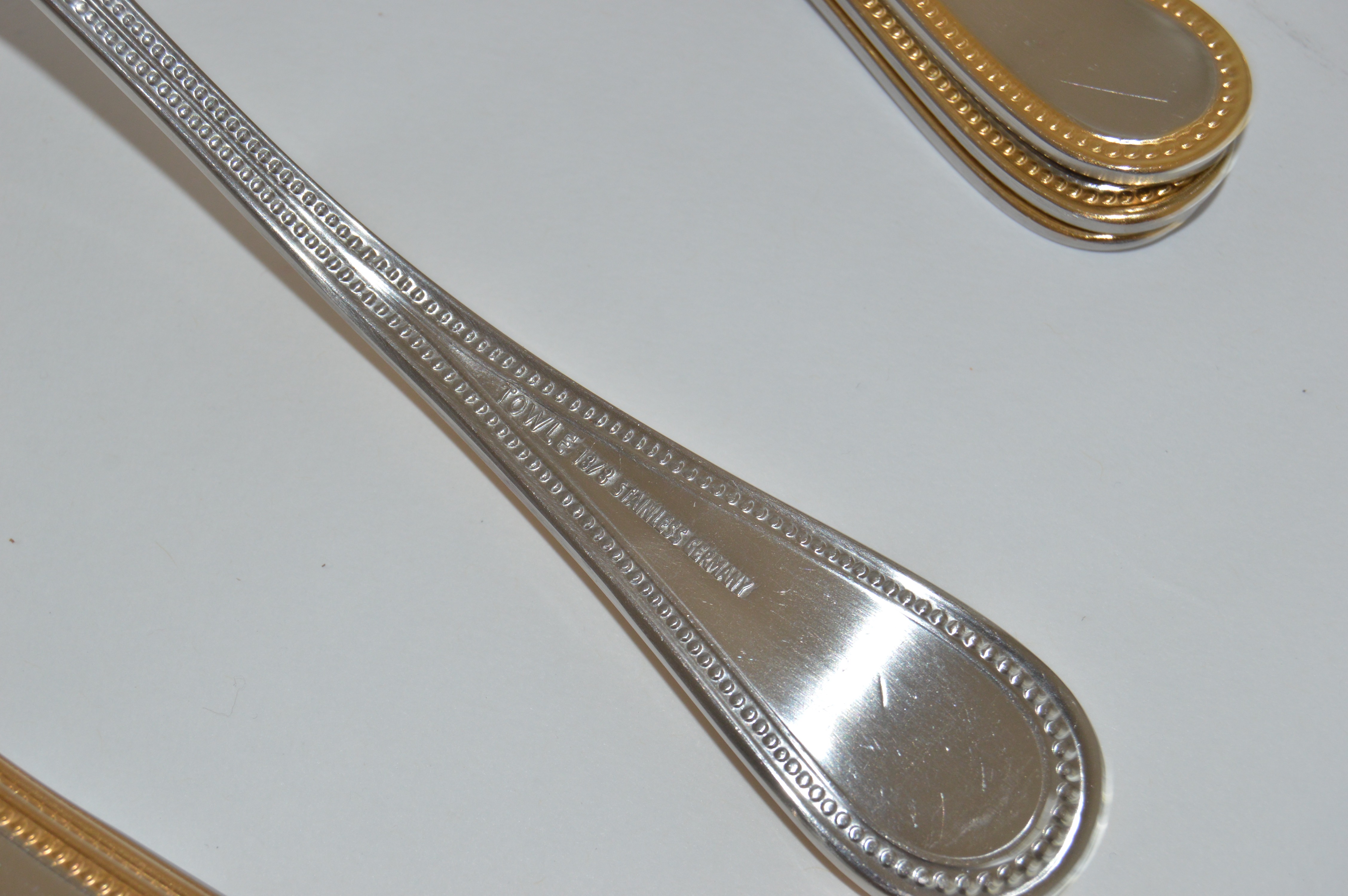 "Beaded Antique Gold" Towle Stainless Flatware