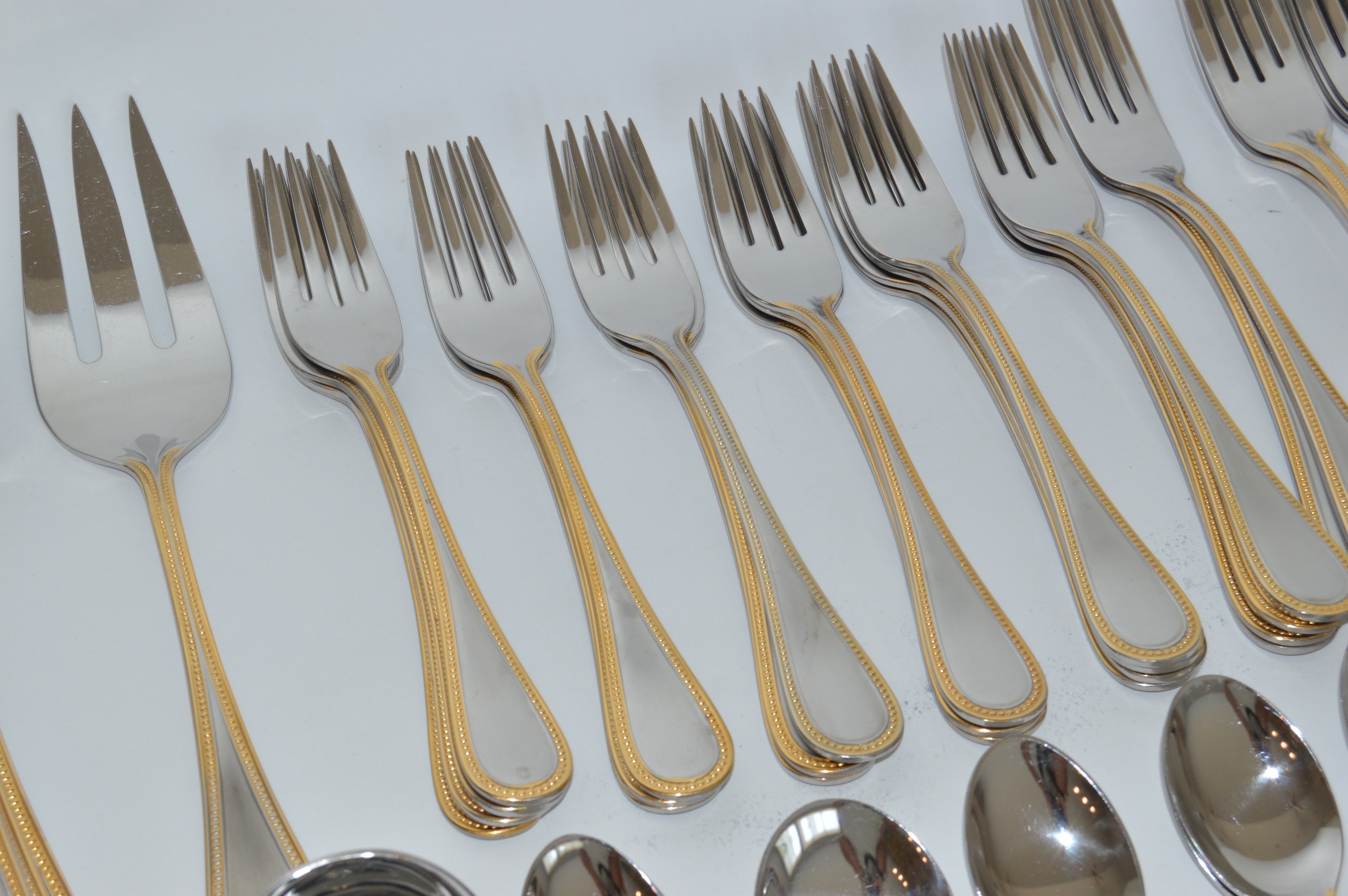 "Beaded Antique Gold" Towle Stainless Flatware