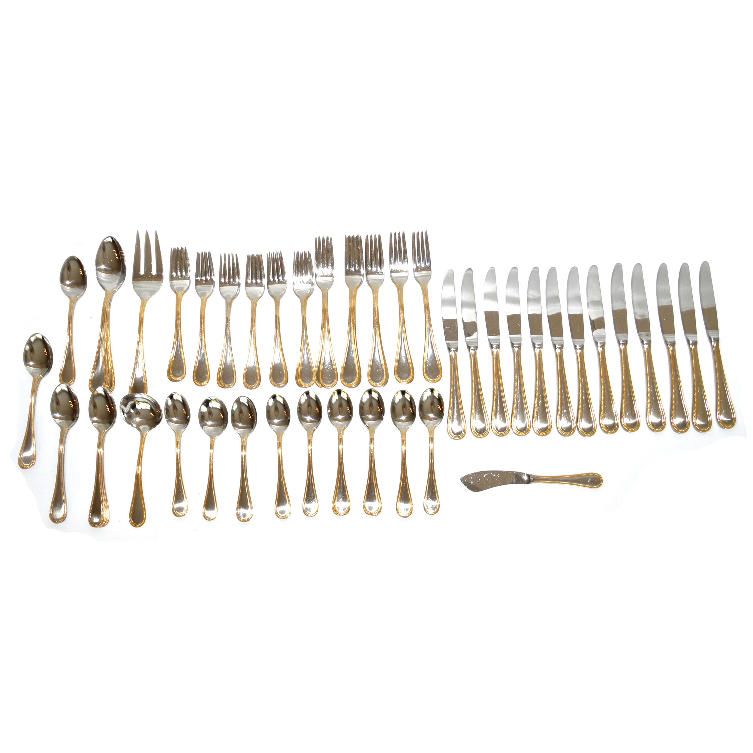 "Beaded Antique Gold" Towle Stainless Flatware