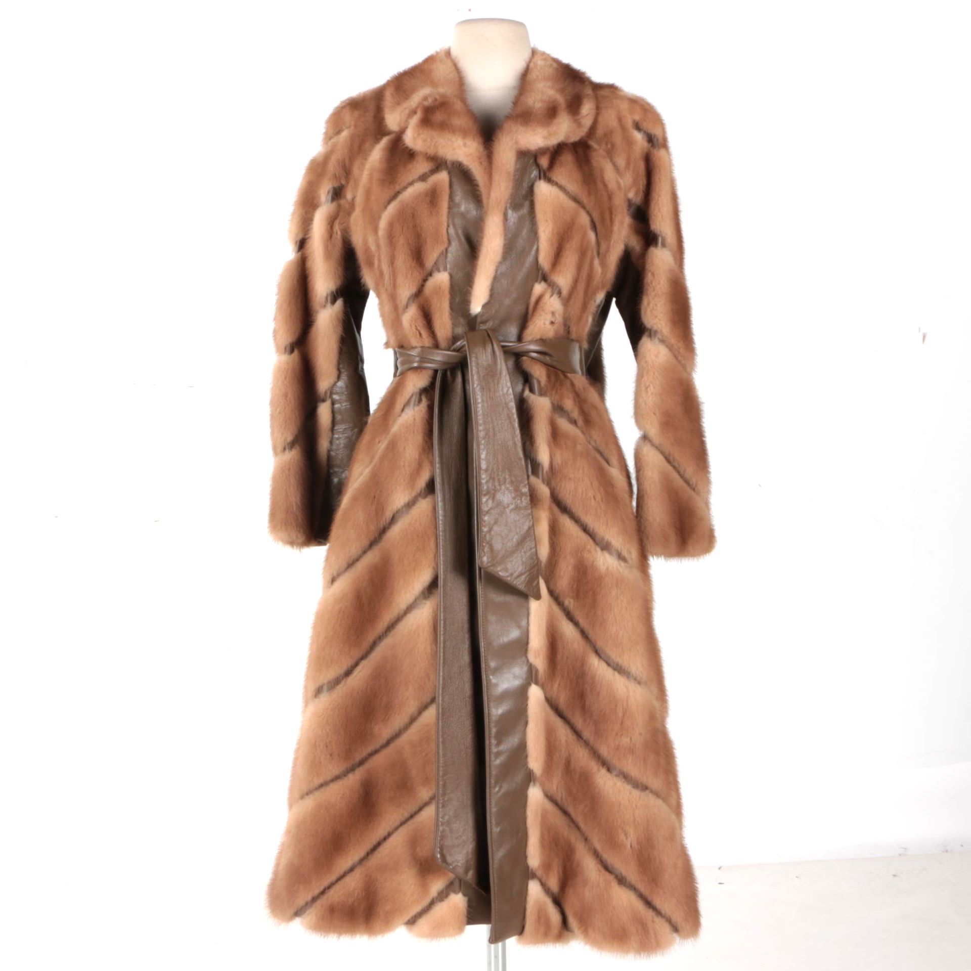 Rosendorf/Evans Leather and Mink Full Length Coat
