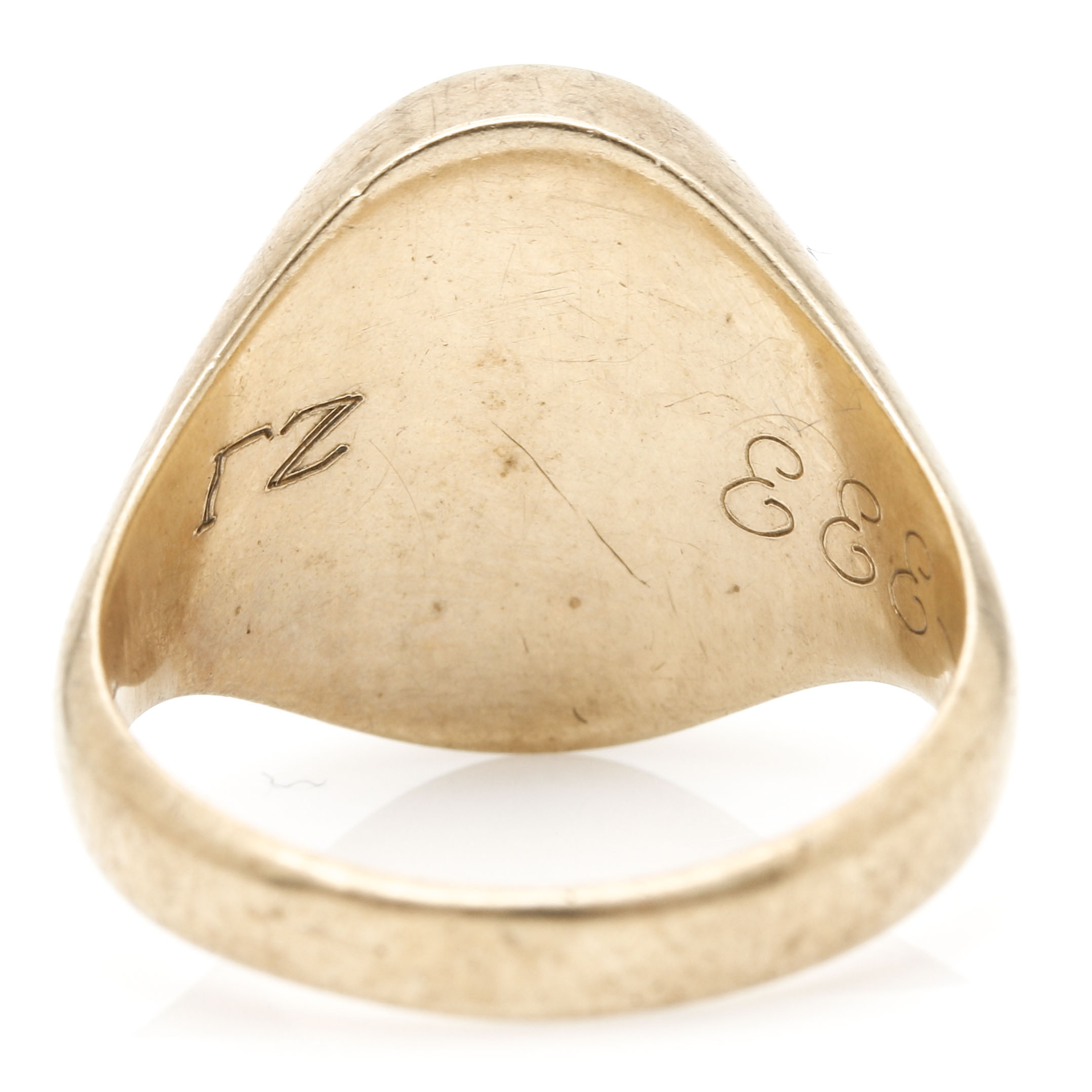 10K Yellow Gold Black Onyx College Ring