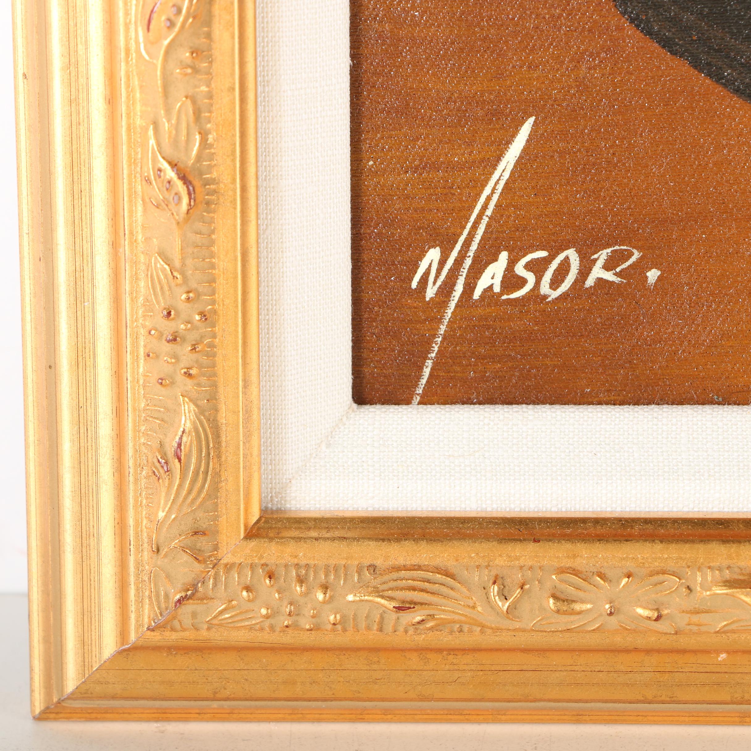 Masor Acrylic Painting of Woman Twirling in Dress