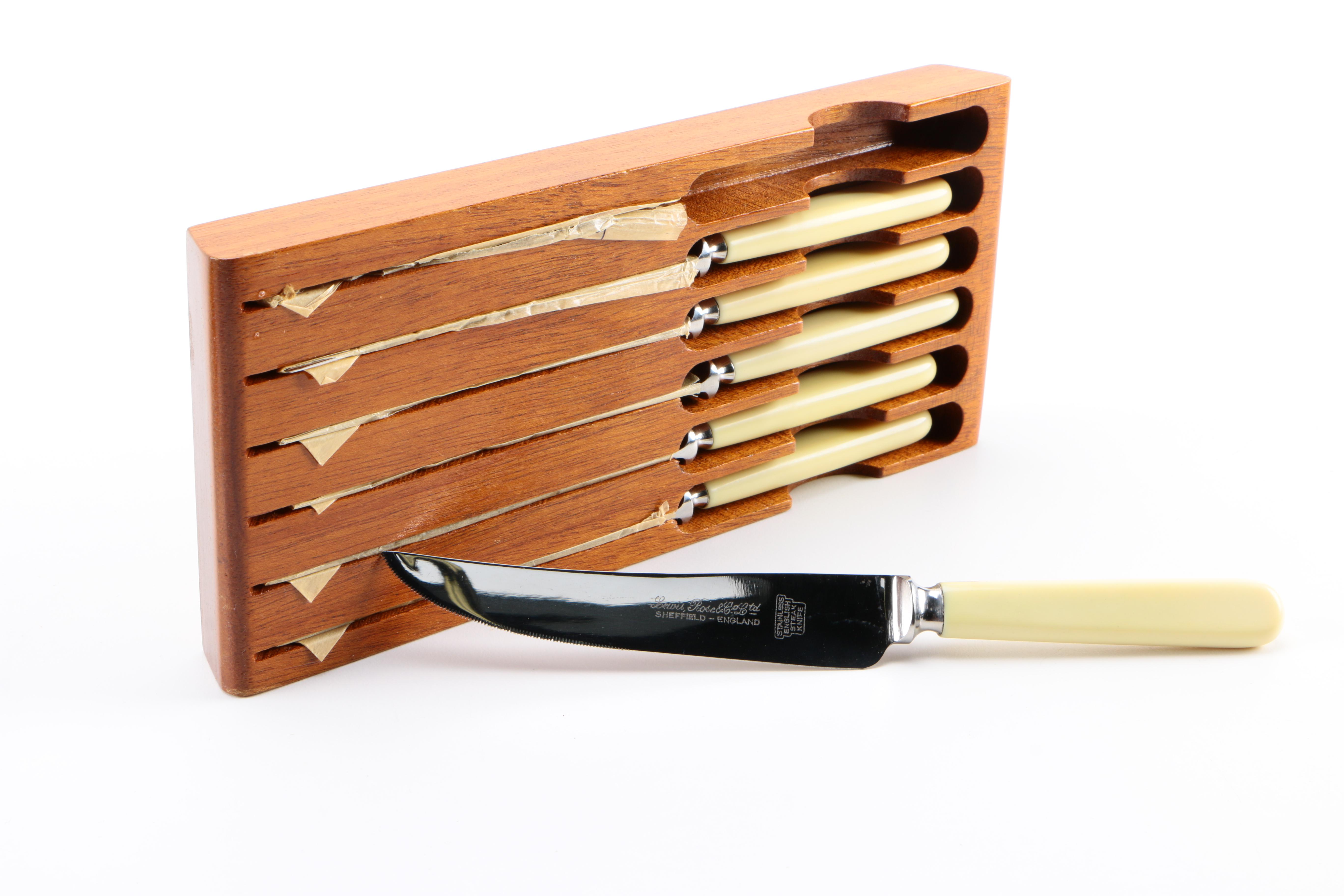 En-Bloc Stainless Steel Sheffield Steak Knives