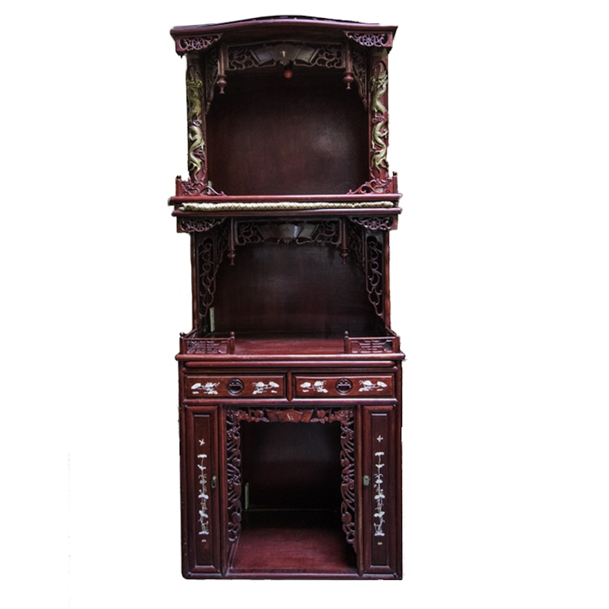 Ornate Chinoiserie Tall Cupboard