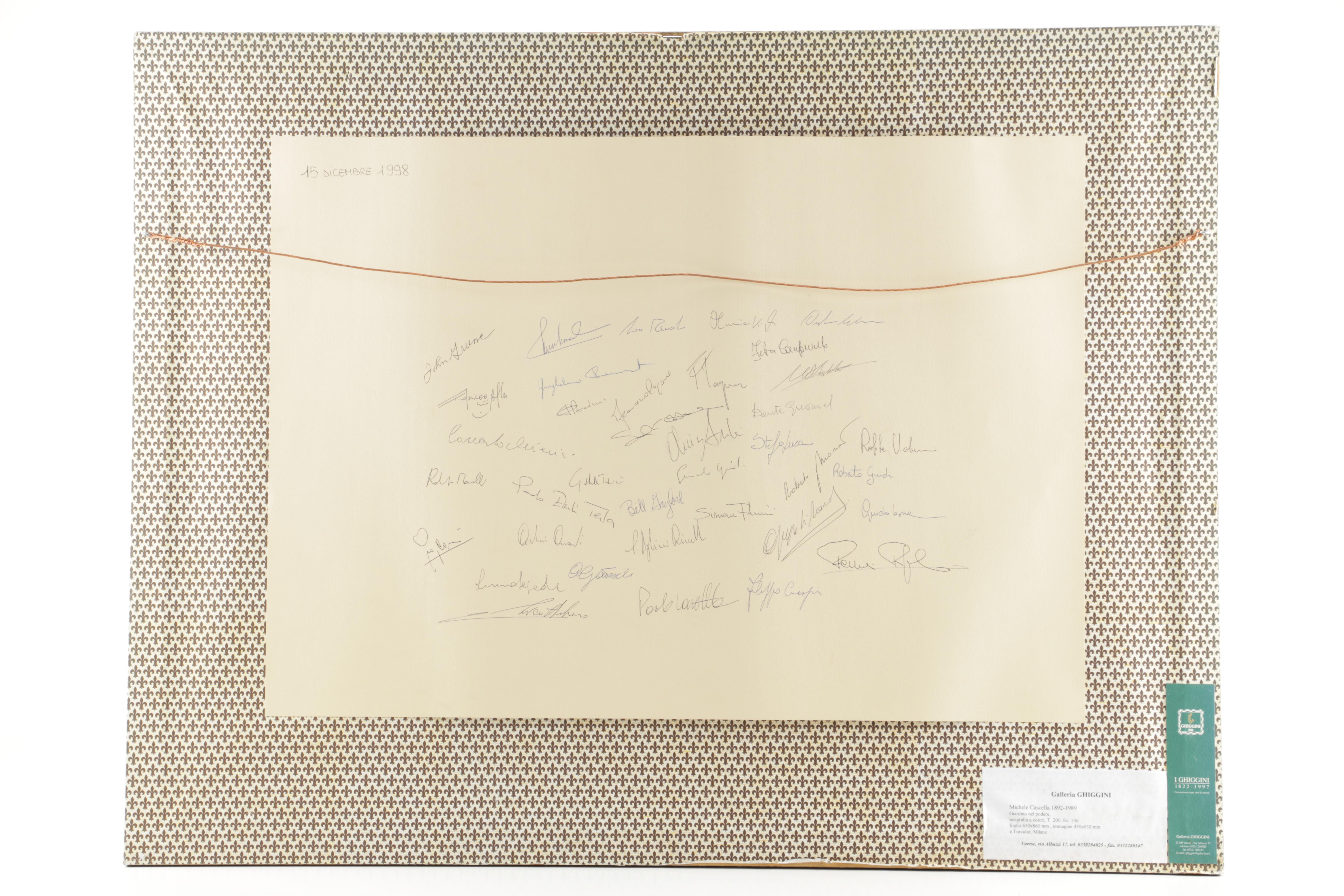 Michele Cascella Limited Edition Serigraph of a Garden