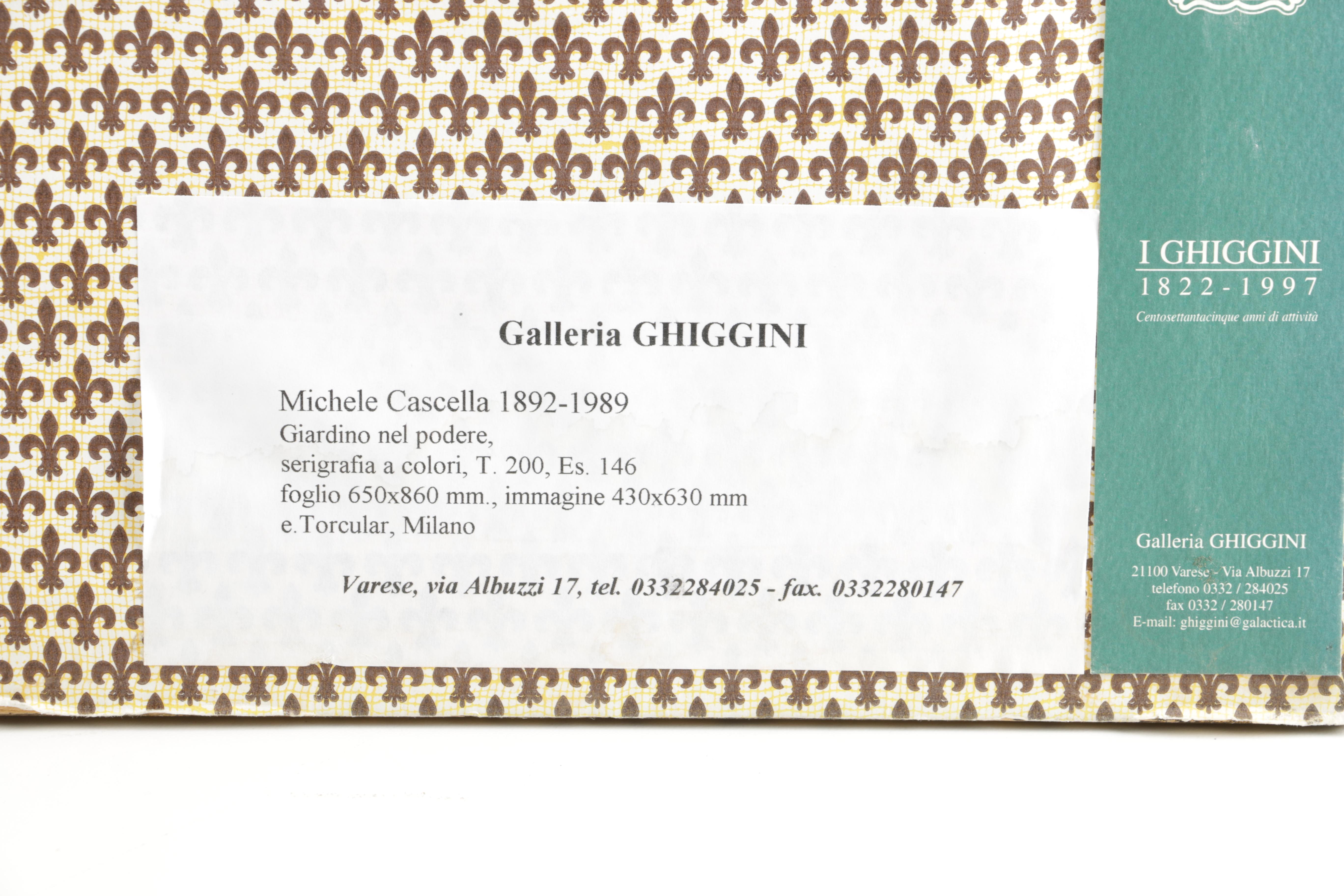 Michele Cascella Limited Edition Serigraph of a Garden