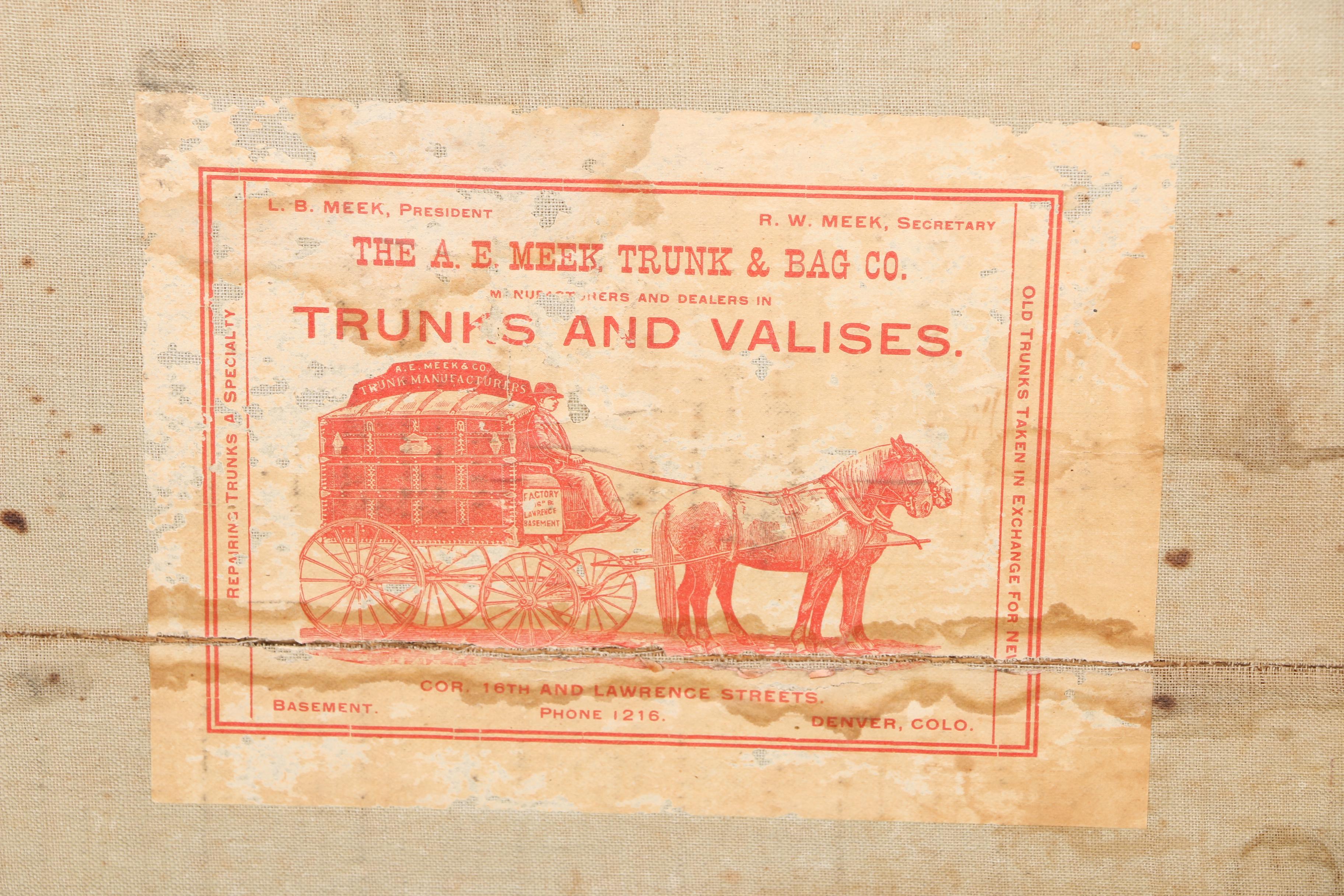 Antique Steamer Trunk by A.E. Meek Trunk & Bag Company