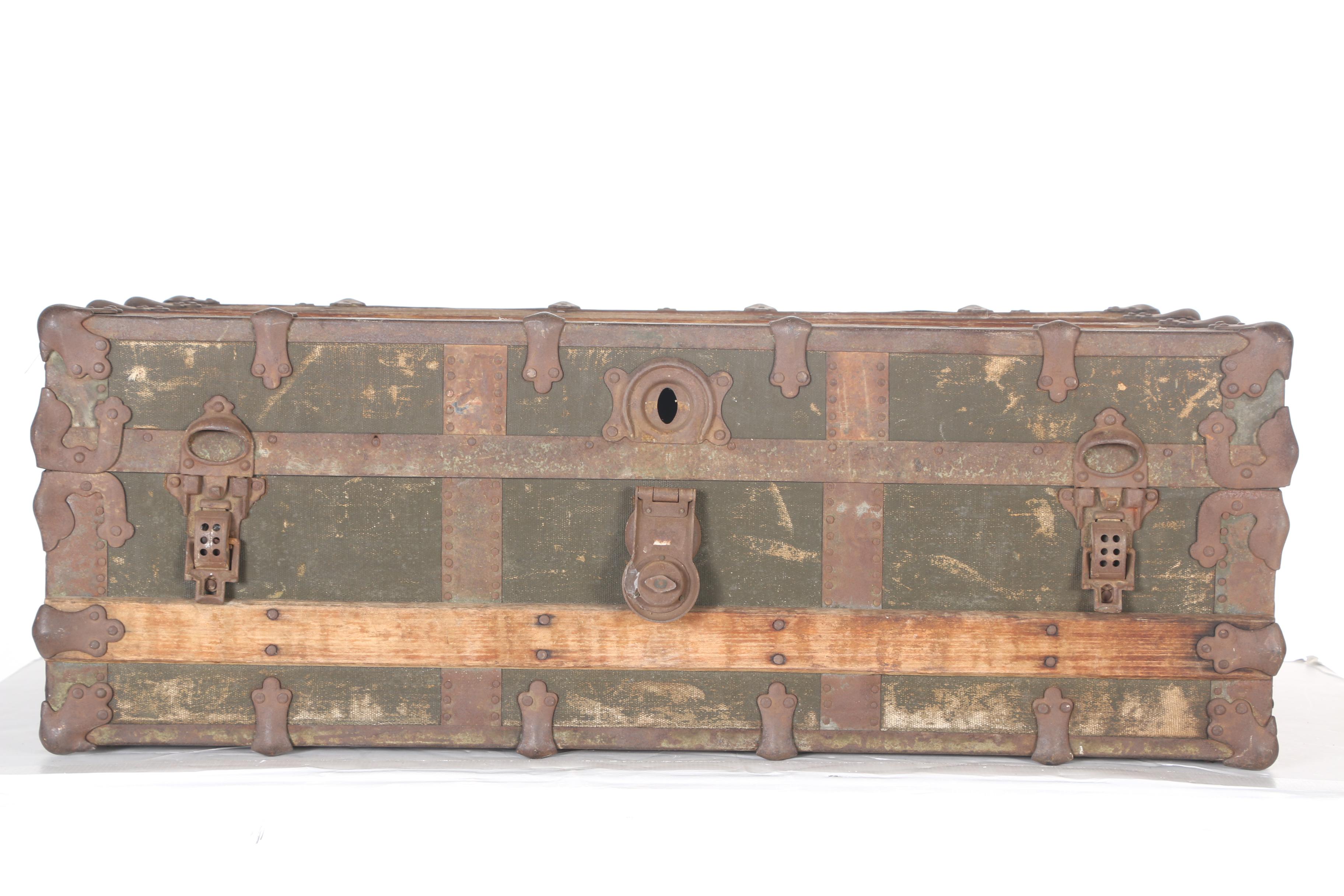 Antique Steamer Trunk by A.E. Meek Trunk & Bag Company
