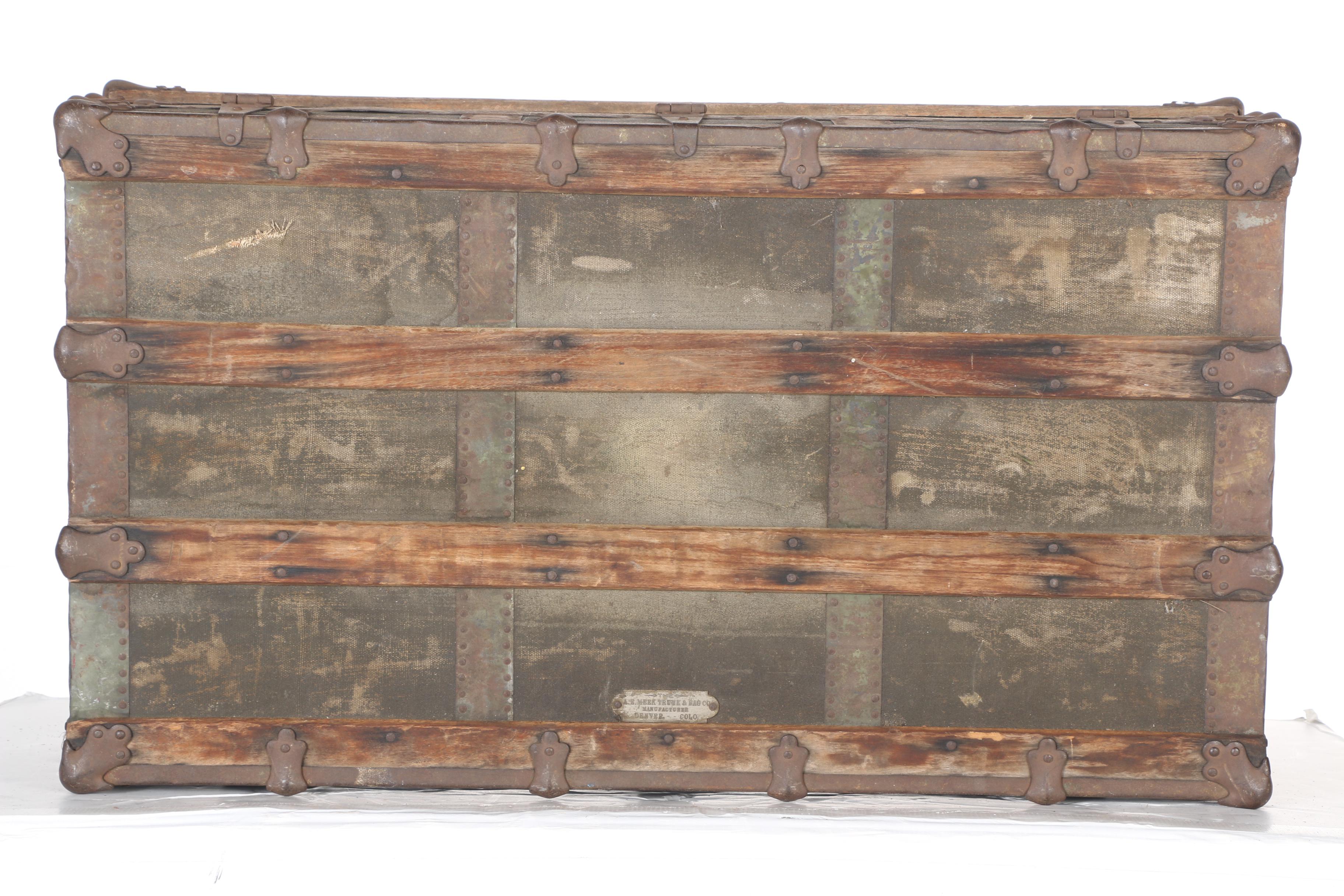 Antique Steamer Trunk by A.E. Meek Trunk & Bag Company