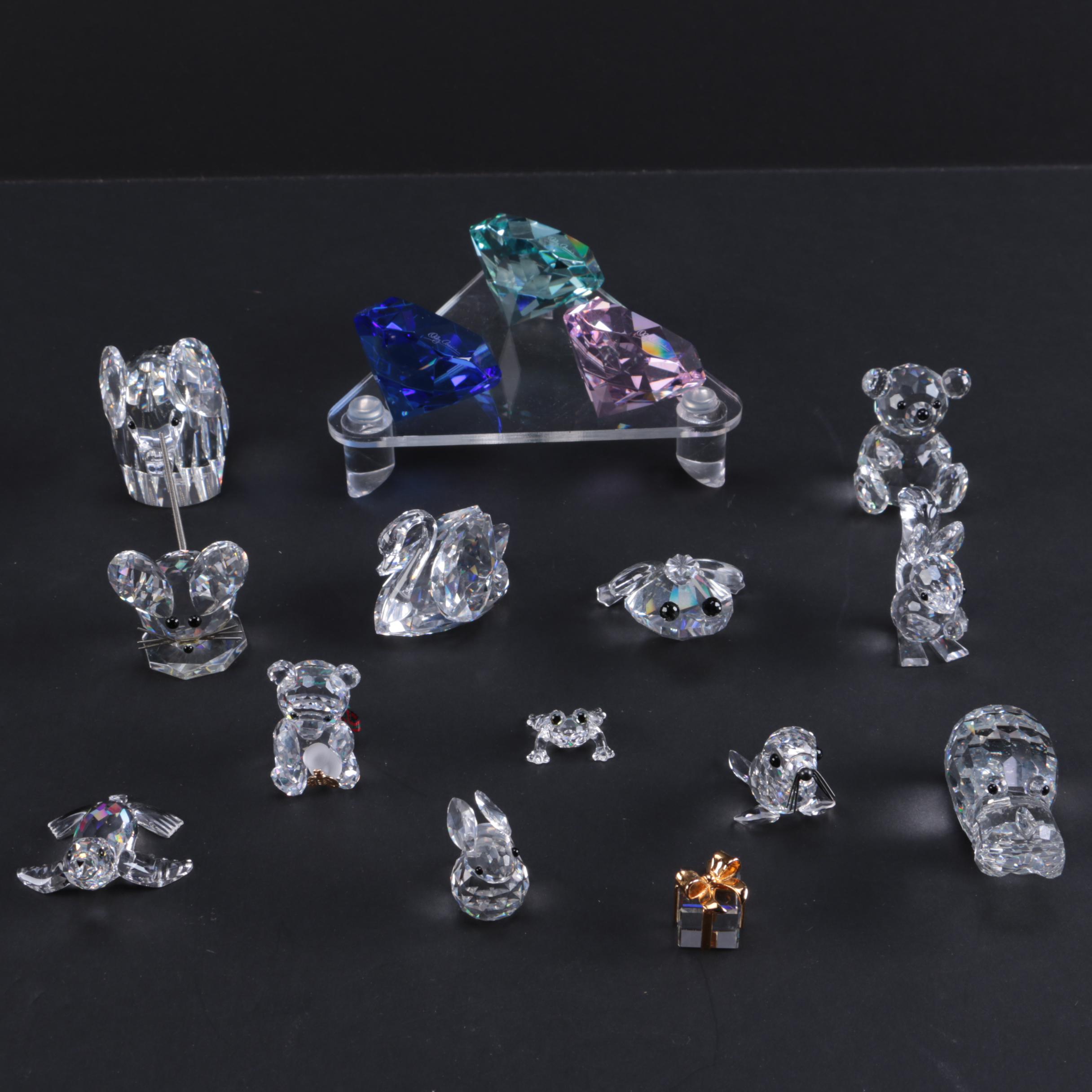 Collection of CrystalPaperweights Including Swarovski
