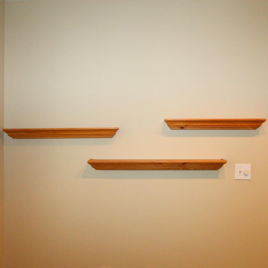 Group of Wooden Wall Shelves