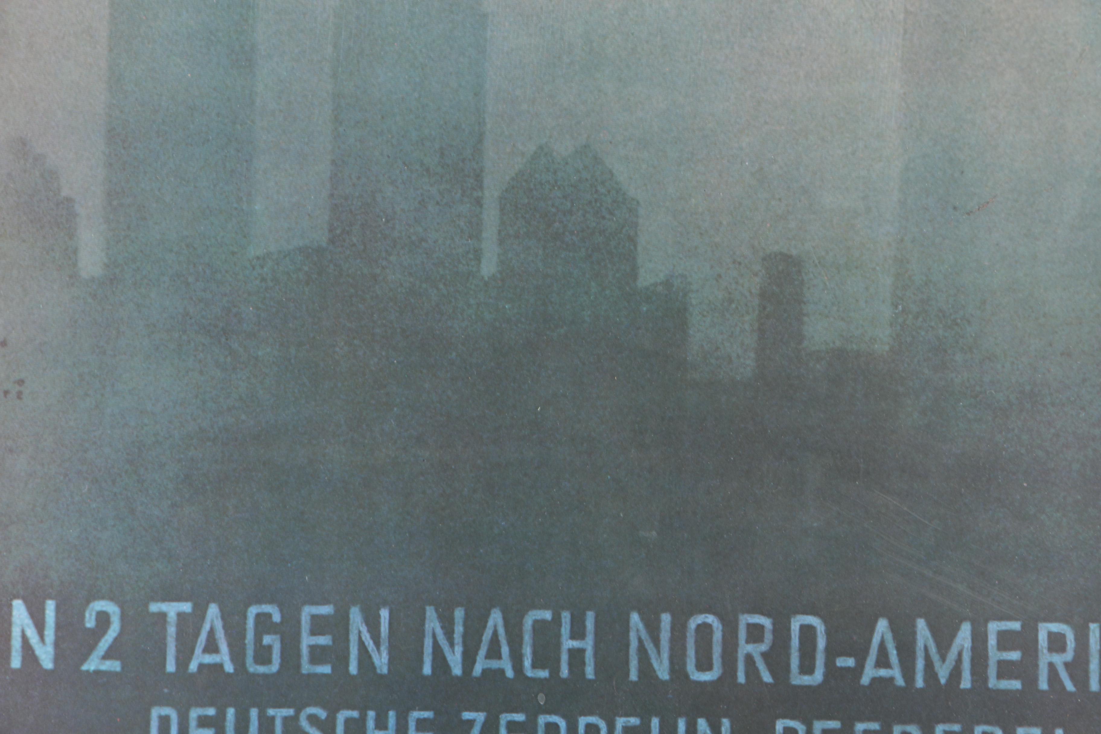 Framed Reproduction German-Language Zeppelin Poster