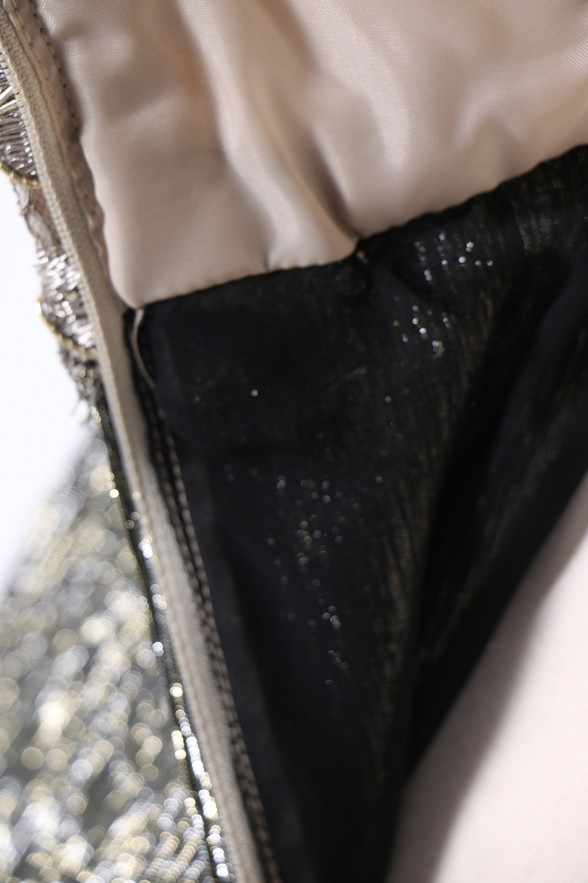 Vintage Victor Costa Metallic Off-the-Shoulder Gown