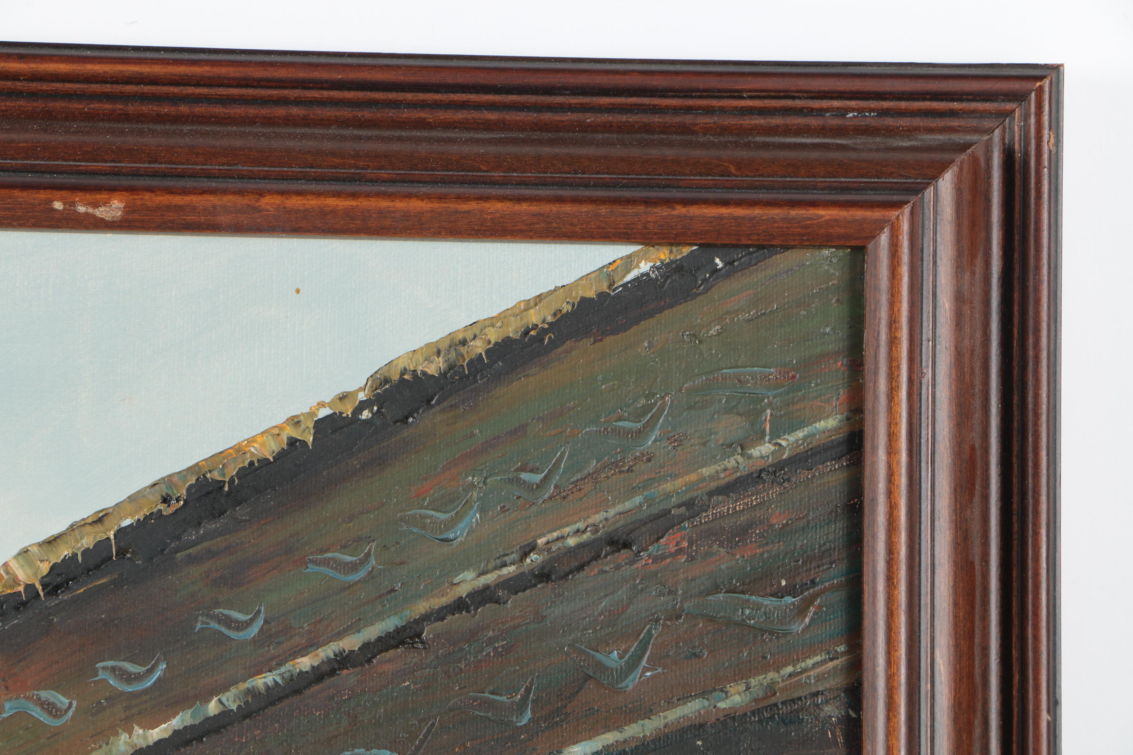 Henri Rogers Original Oil Painting Of European Street Scene