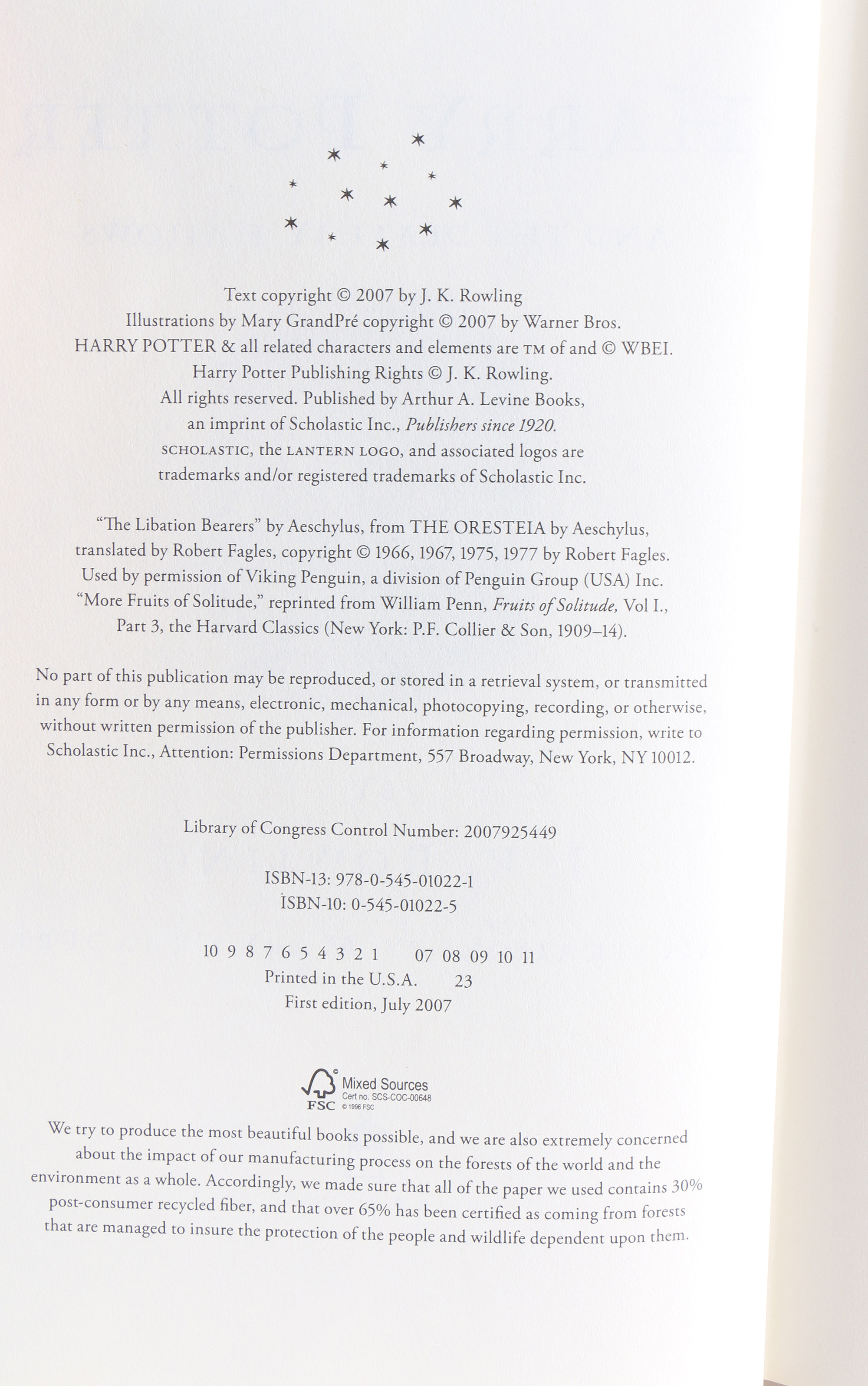 Complete "Harry Potter" Series Including First Editions