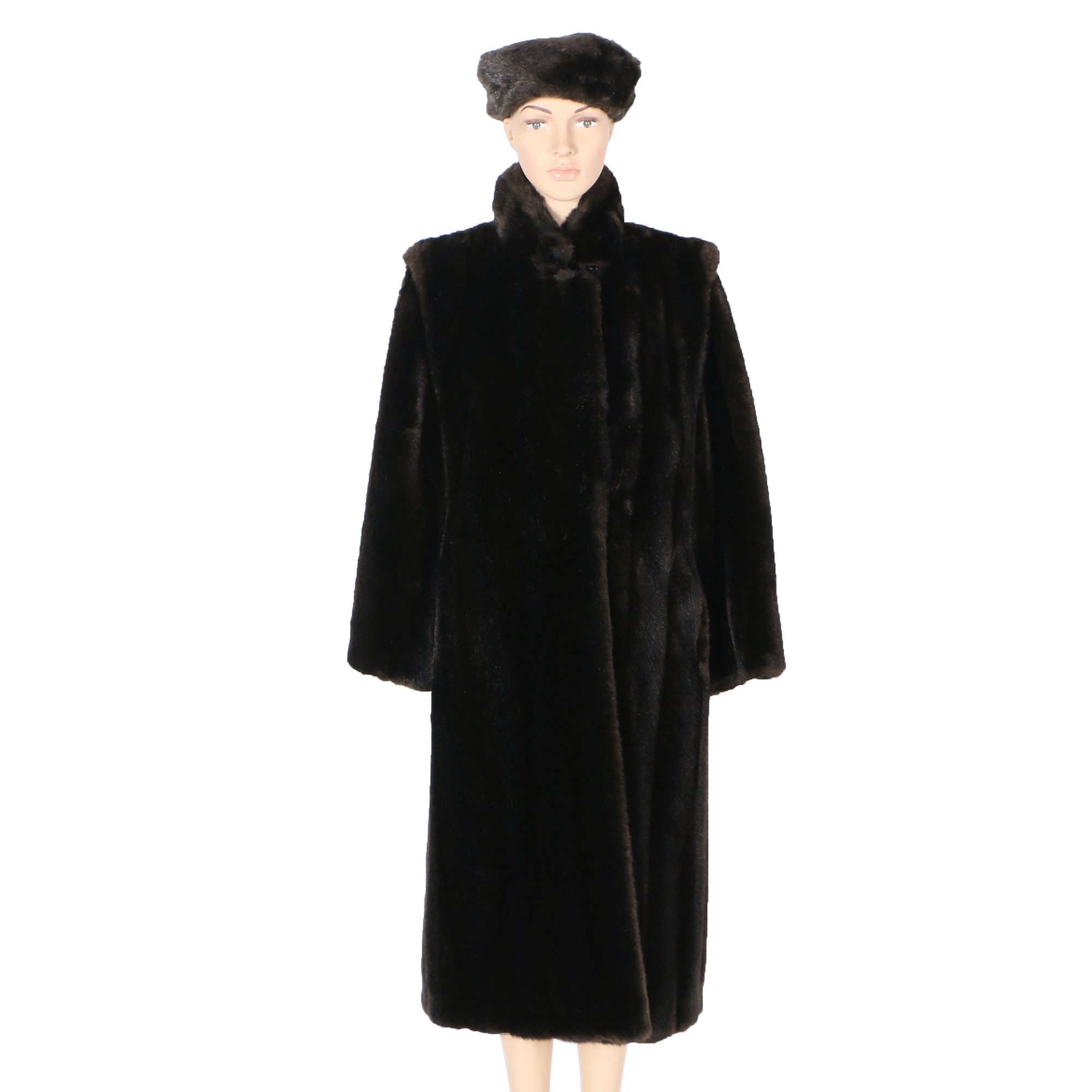 Vintage Sportowne Faux Fur Women's Dress Coat and Hat