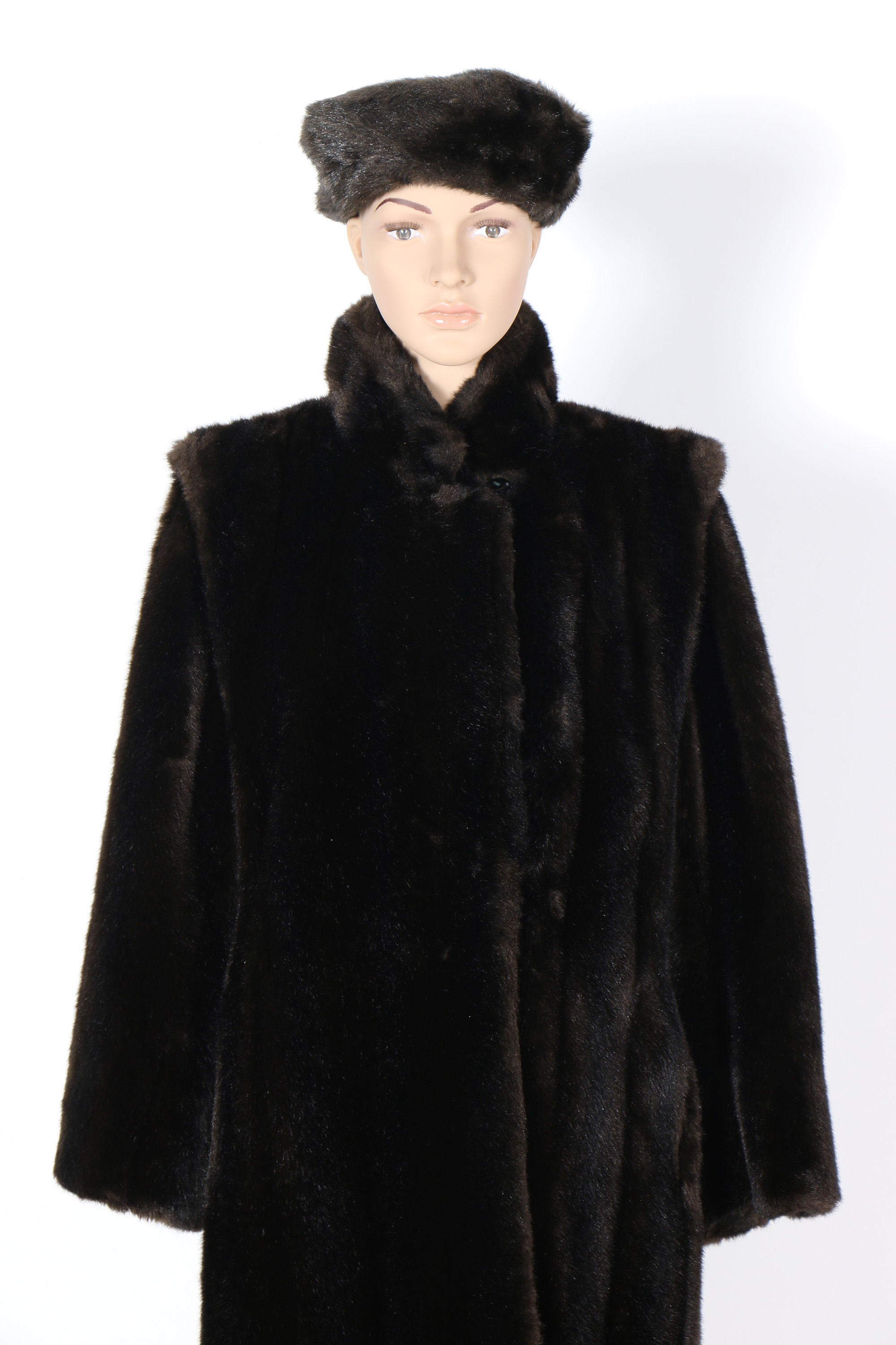Vintage Sportowne Faux Fur Women's Dress Coat and Hat