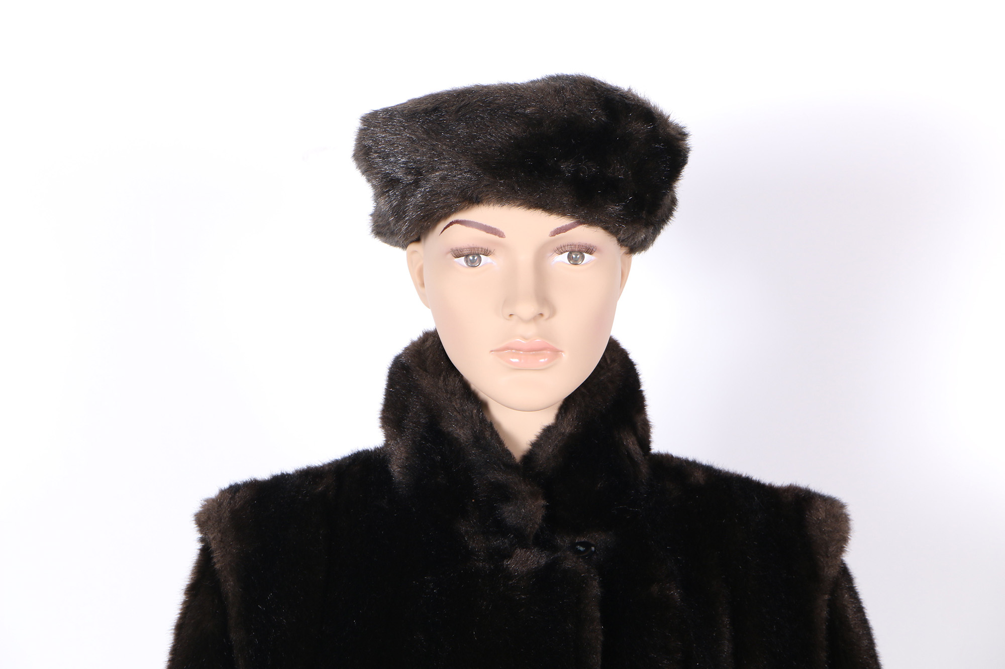 Vintage Sportowne Faux Fur Women's Dress Coat and Hat