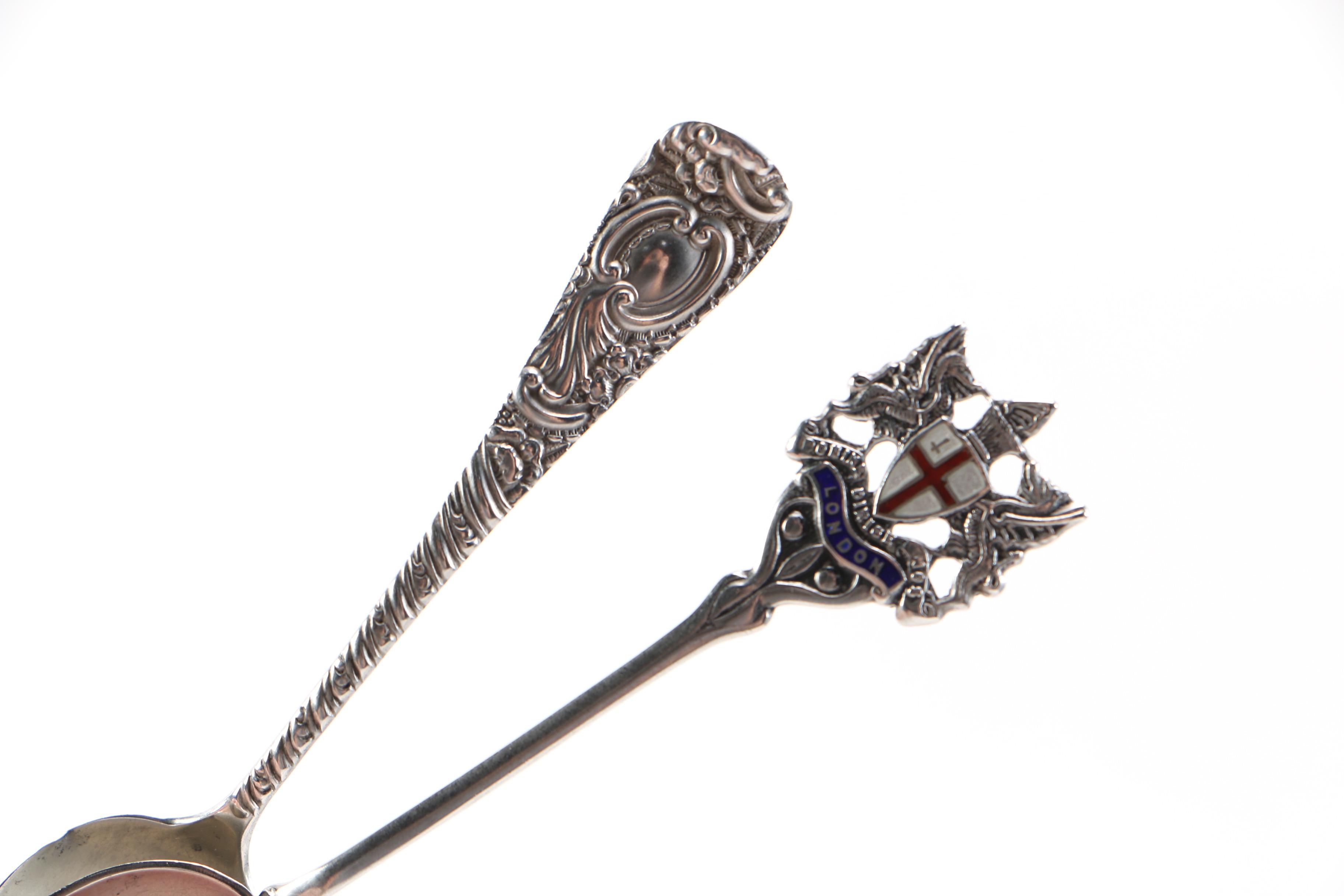 Collection of Sterling Silver Souvenir Spoons