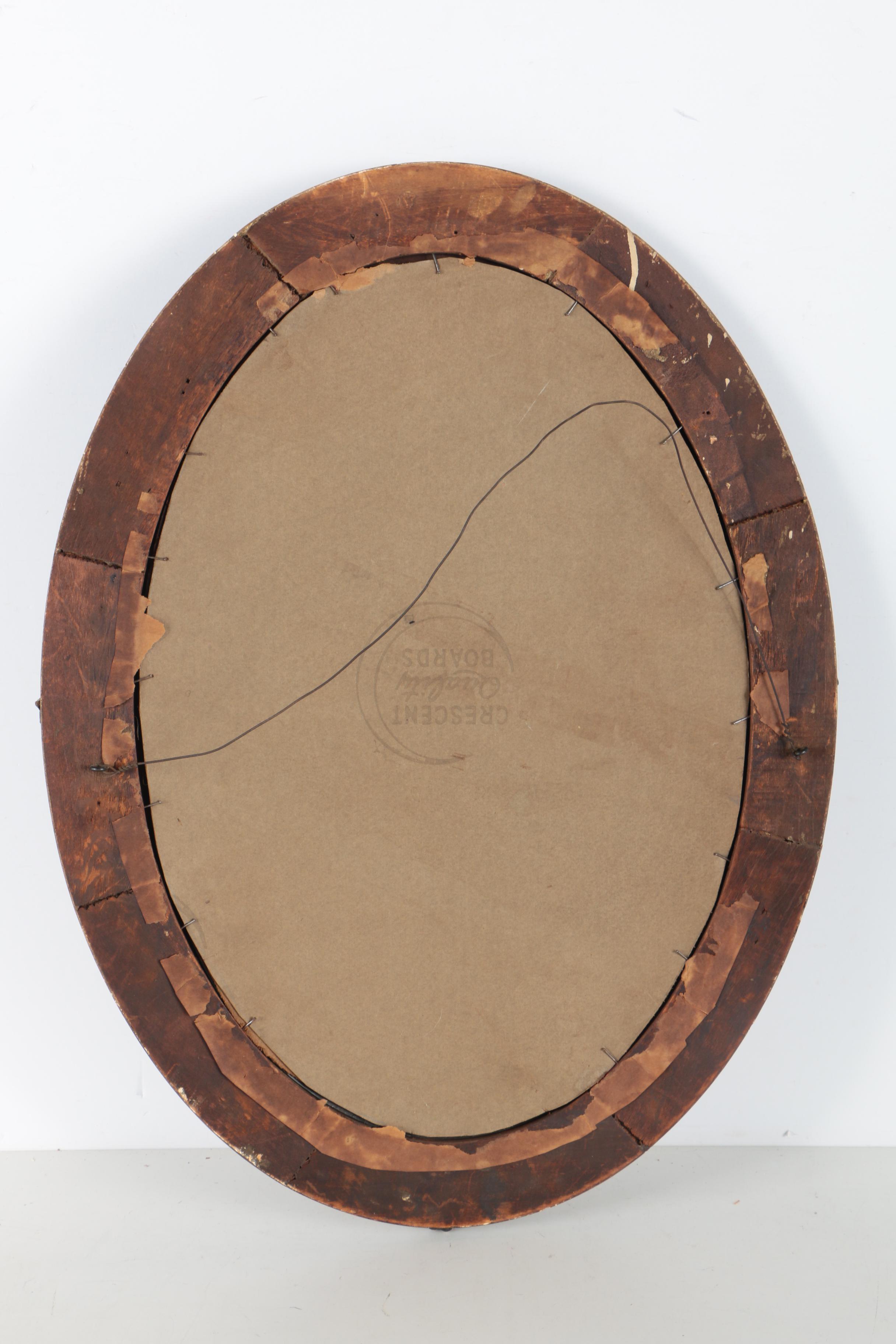 Antique Oval Cryayon Portrait Of A Graduate