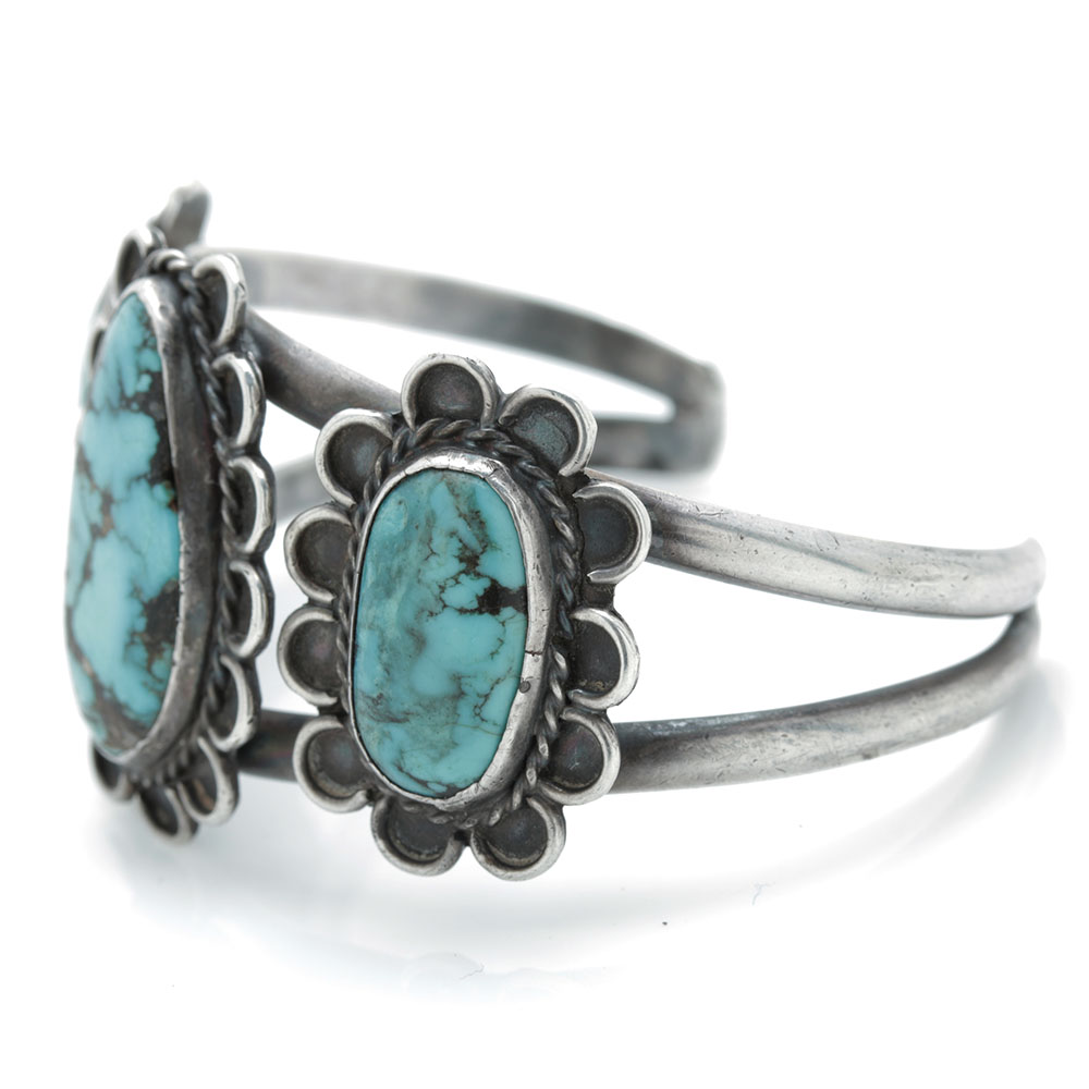 Navajo Style Sterling Silver Turquoise Cuff Bracelet