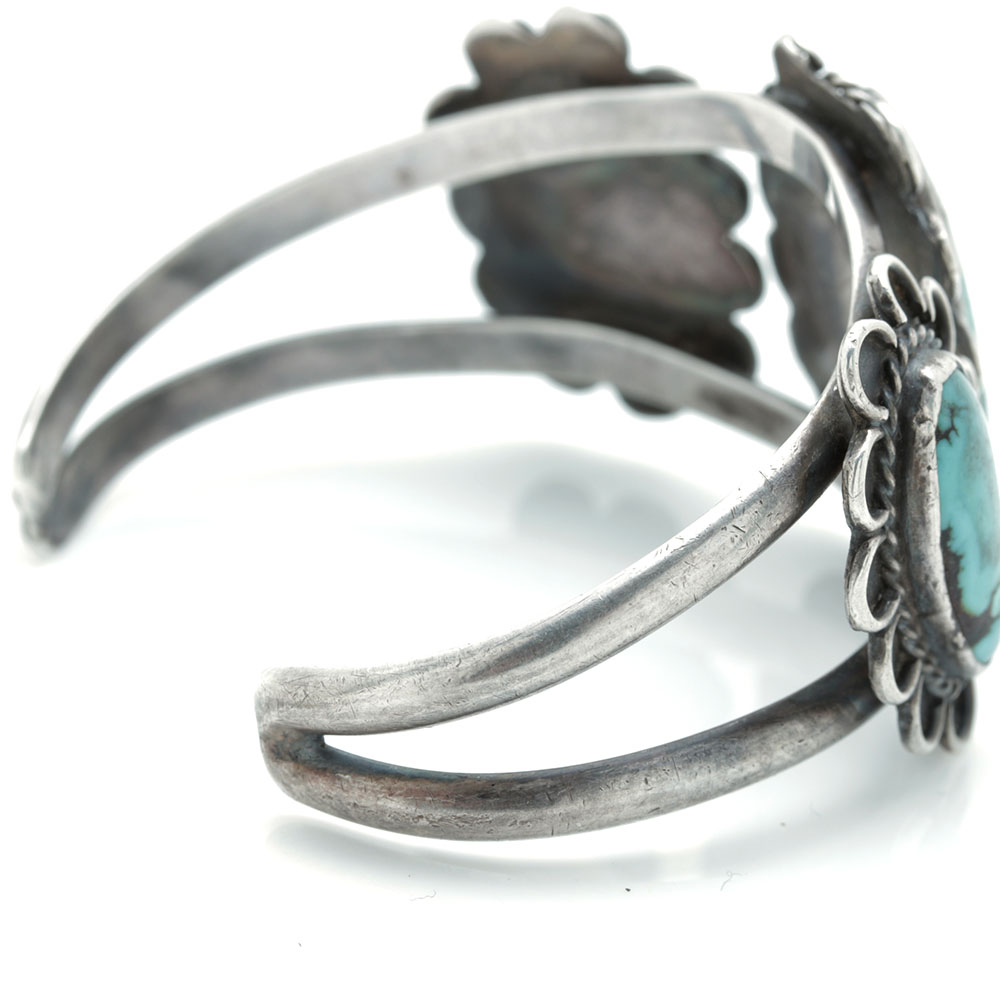 Navajo Style Sterling Silver Turquoise Cuff Bracelet