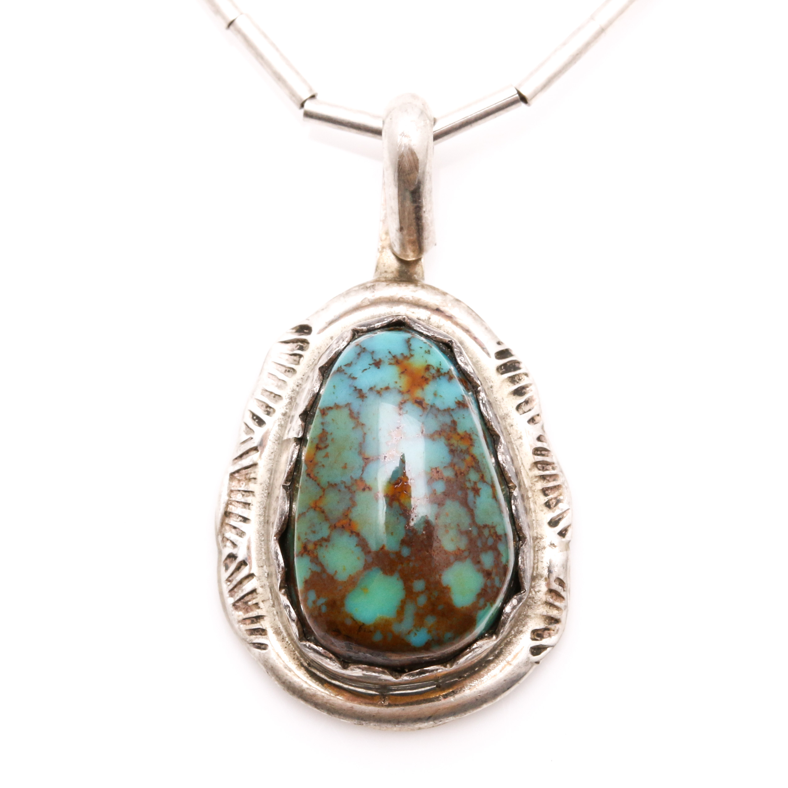 Navajo Sterling Silver Turquoise Pendants by James Boyd, Clyde Begay, and Irma Ignacio