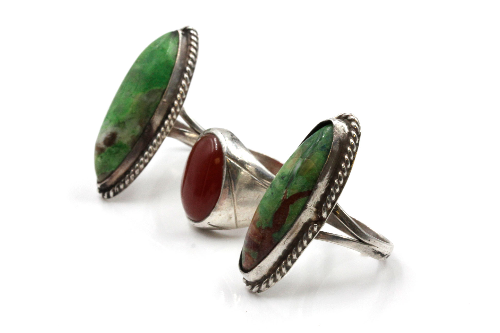 Sterling Silver Jasper and Carnelian Rings