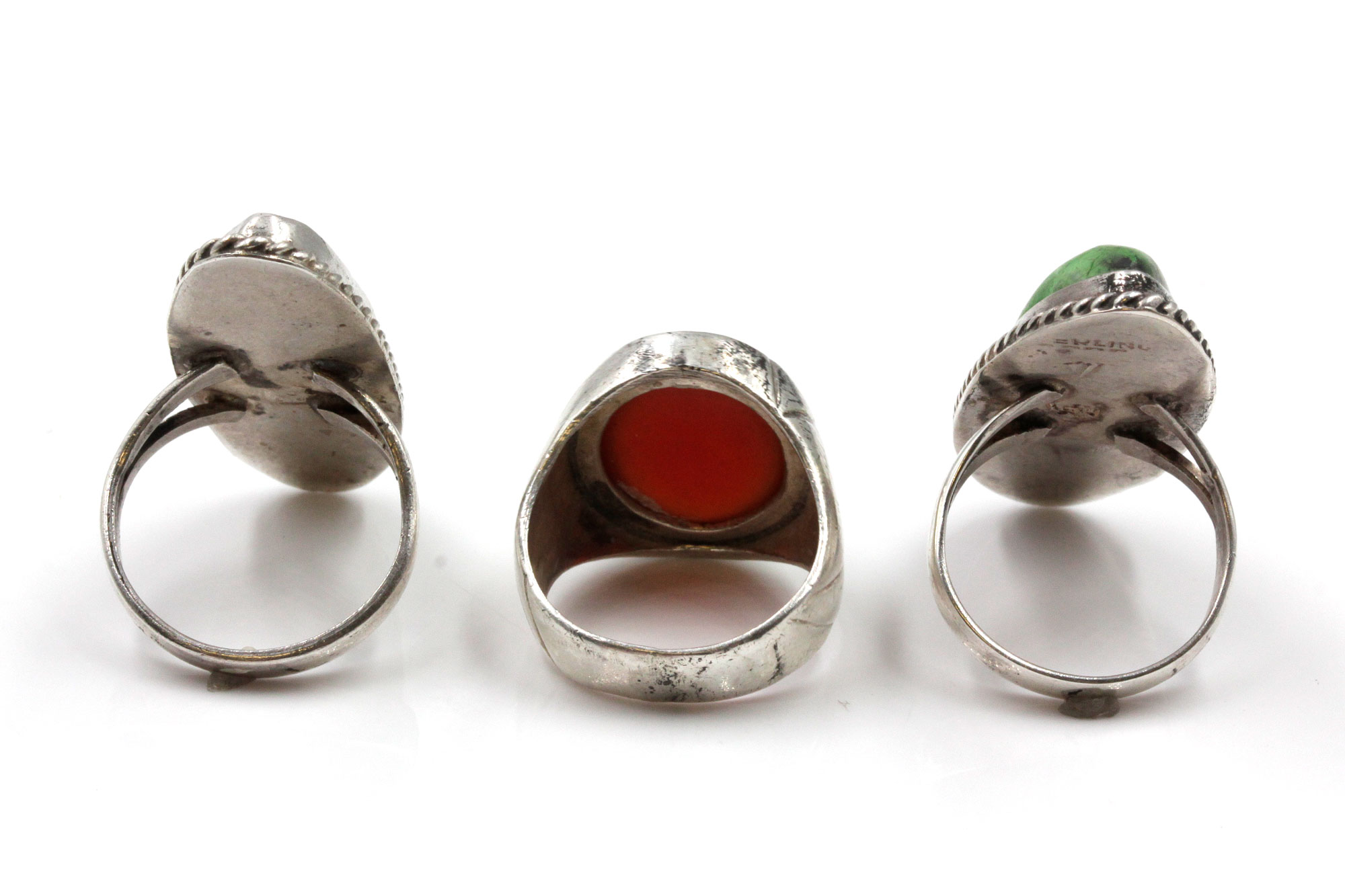 Sterling Silver Jasper and Carnelian Rings